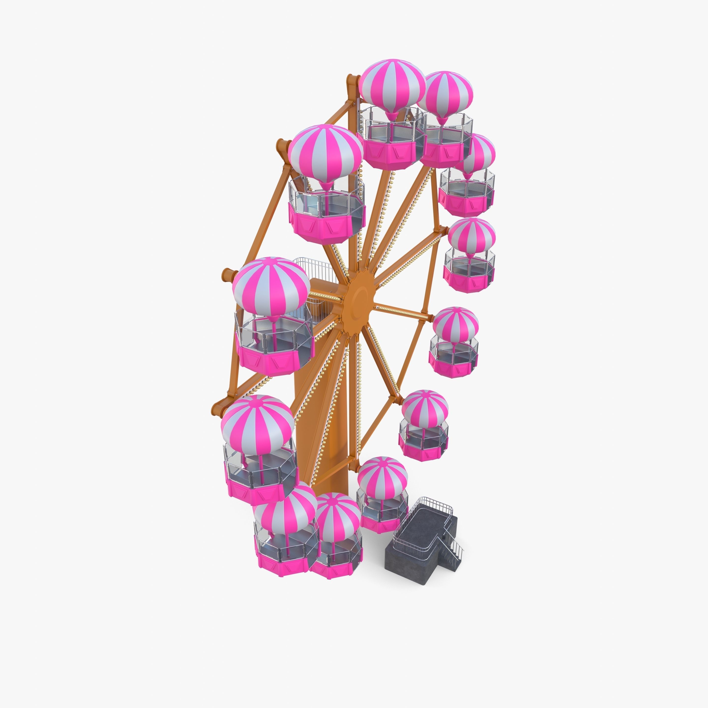 Animated ferris wheel v3 Low-poly 3D model_1