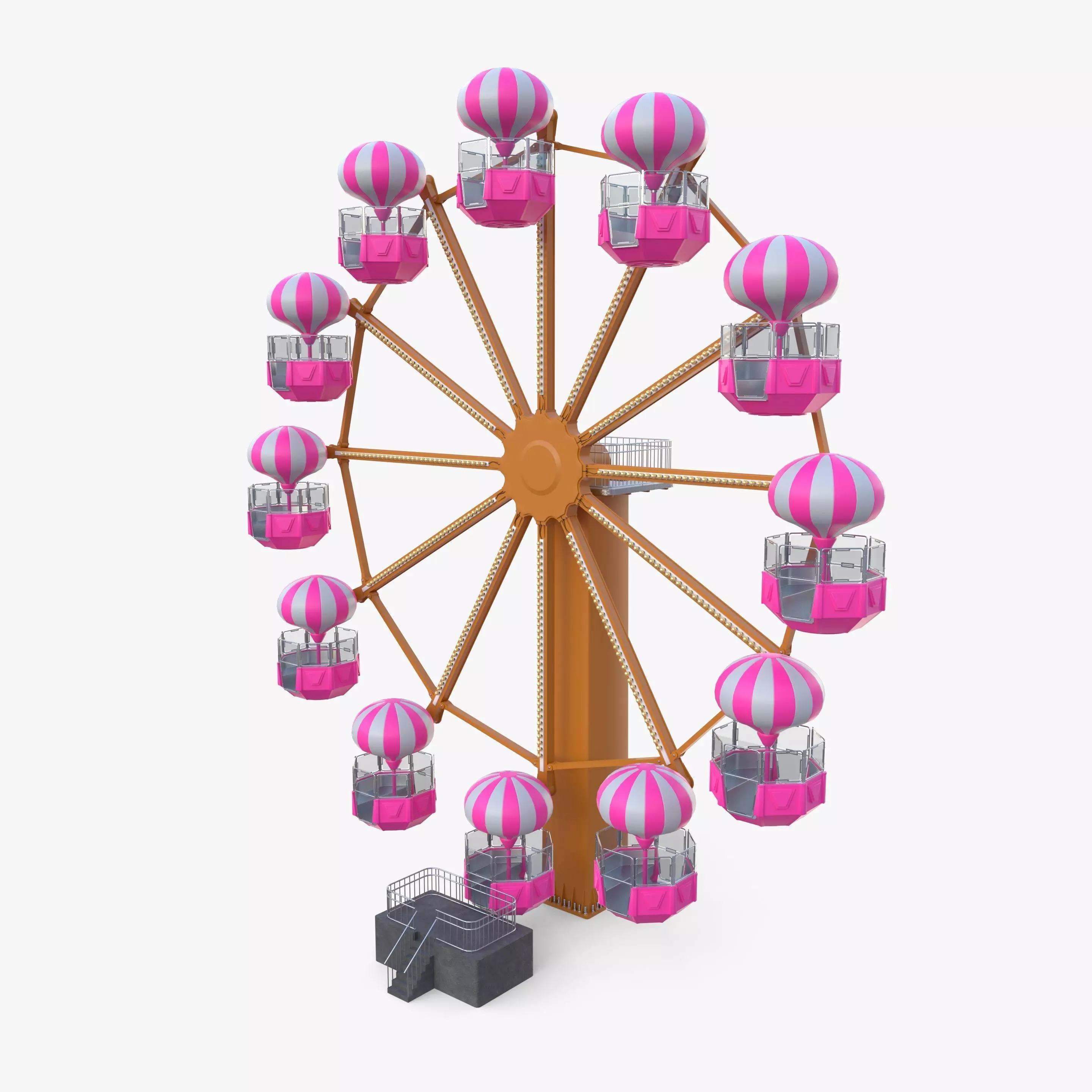 Animated ferris wheel v3 Low-poly 3D model_0