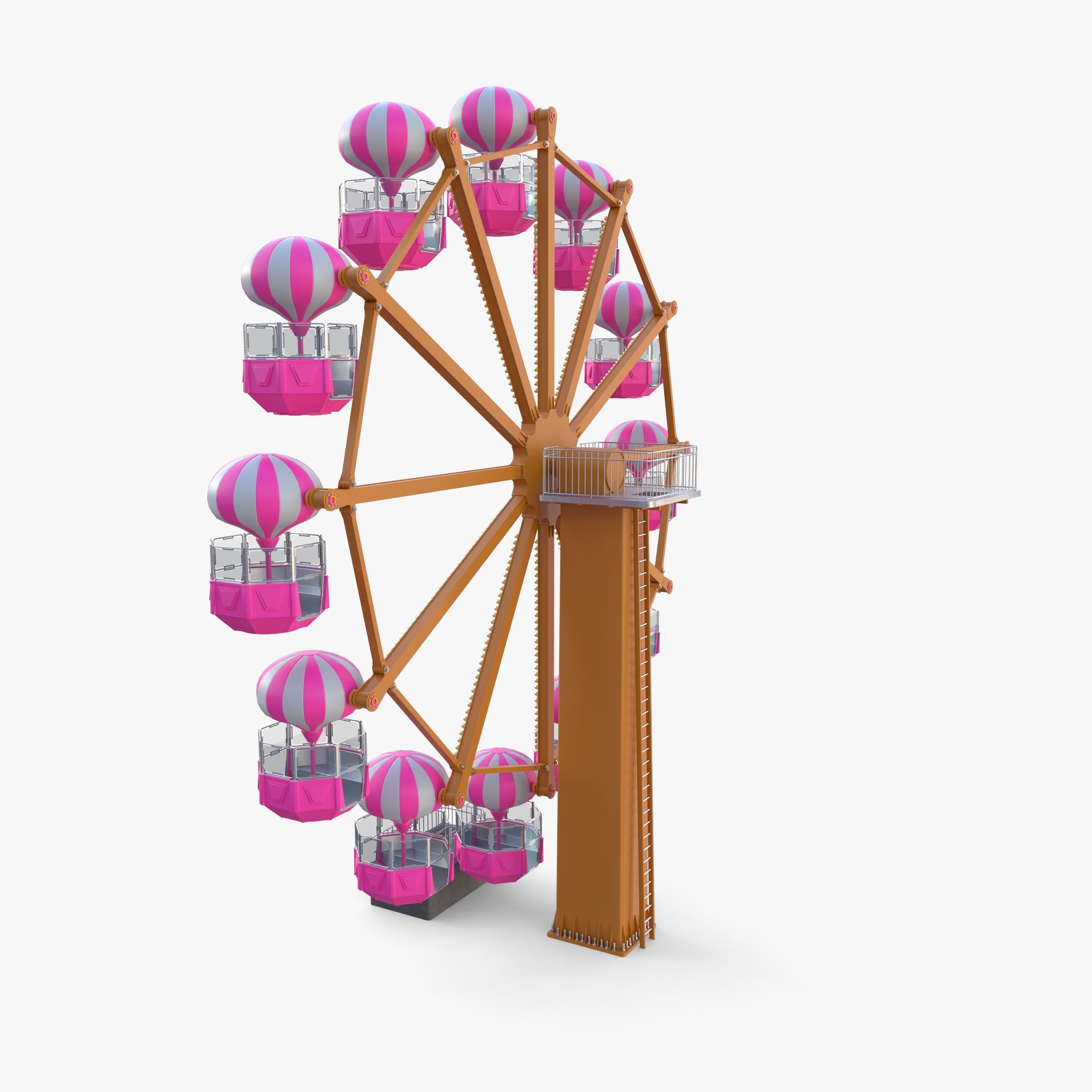 Animated ferris wheel v3 Low-poly 3D model_10