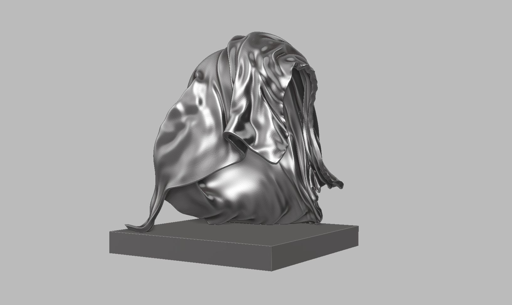 Concept fabric face sculpture 3D print model_7