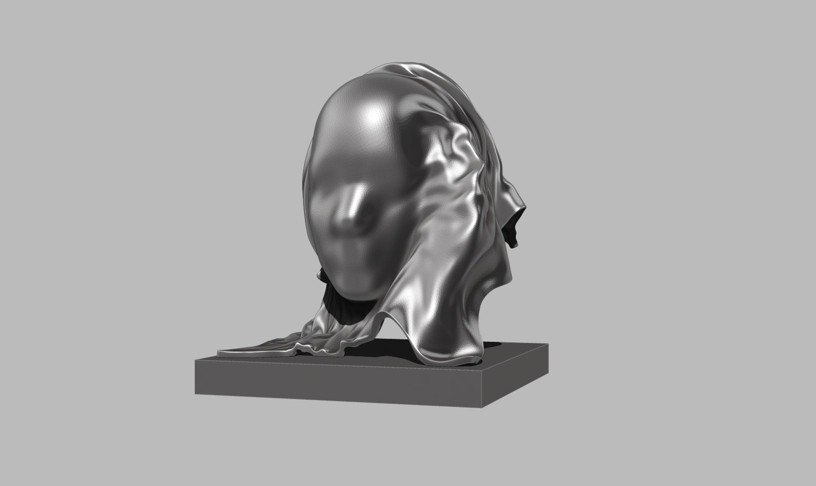 Concept fabric face sculpture 3D print model_12
