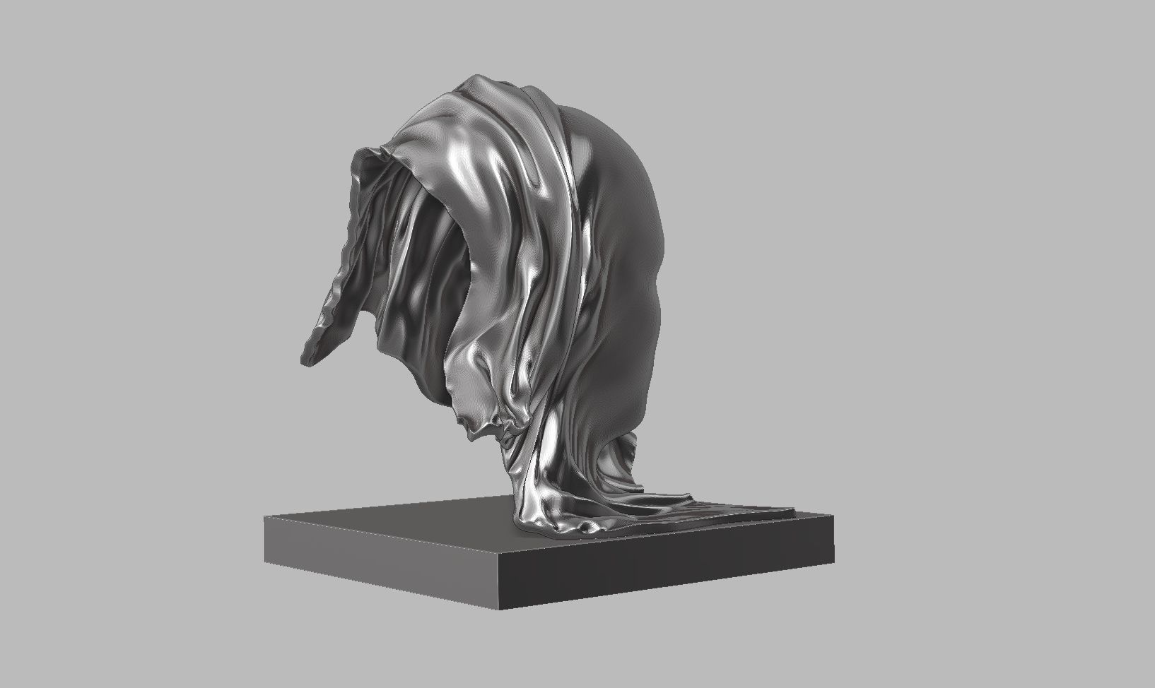 Concept fabric face sculpture 3D print model_4