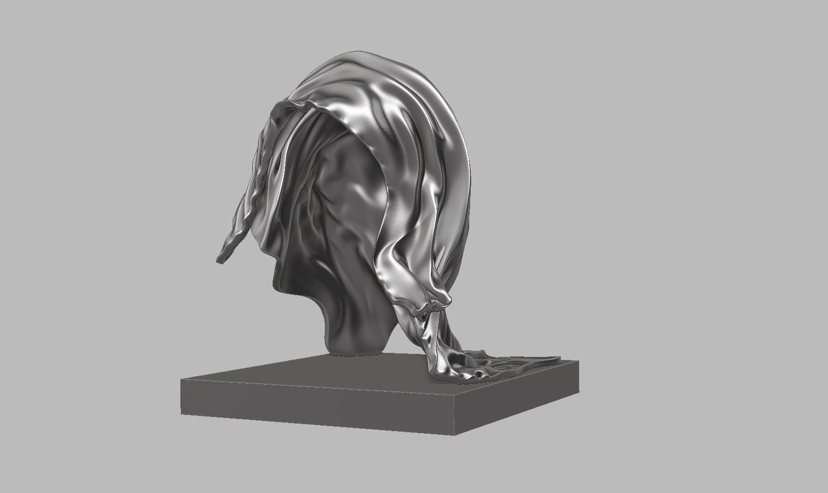 Concept fabric face sculpture 3D print model_5