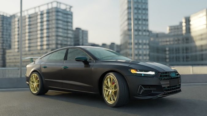 Custom Audi A7 Sedan Free low-poly 3D model