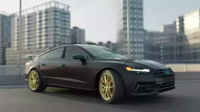 Custom Audi A7 Sedan Free low-poly 3D model