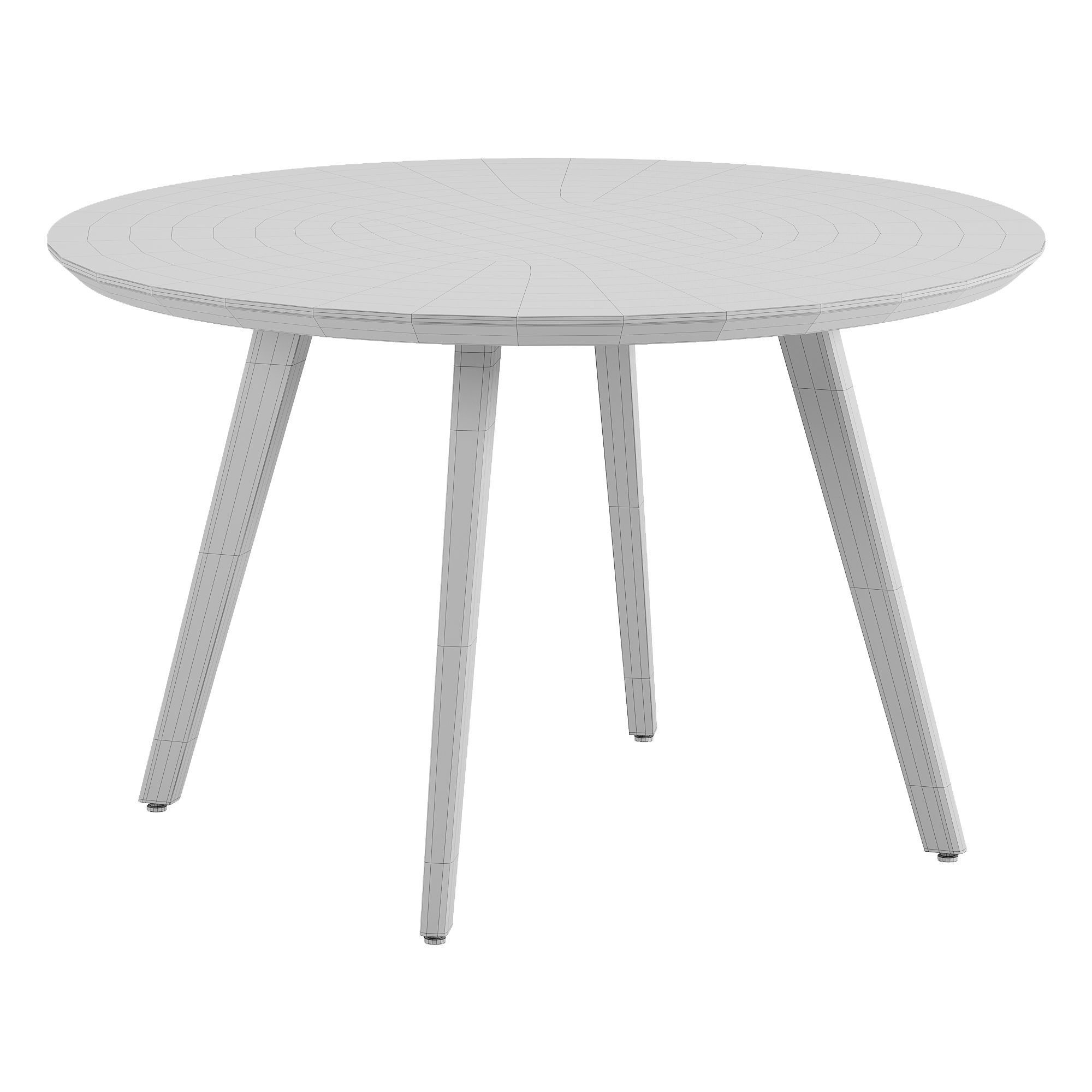 Wagner Round Dining Table Low-poly 3D model_3