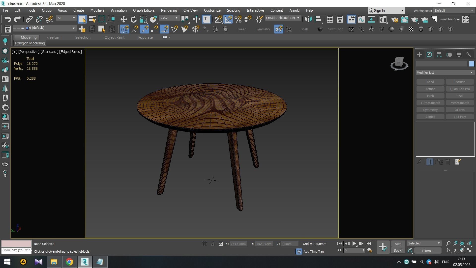 Wagner Round Dining Table Low-poly 3D model_7