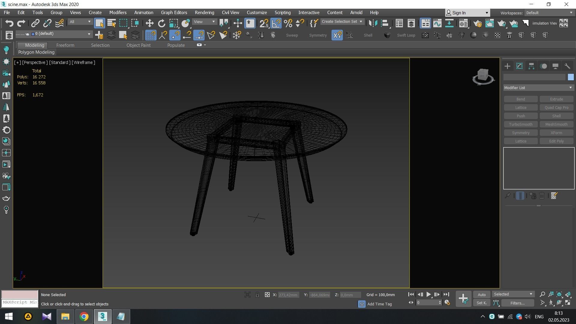 Wagner Round Dining Table Low-poly 3D model_6