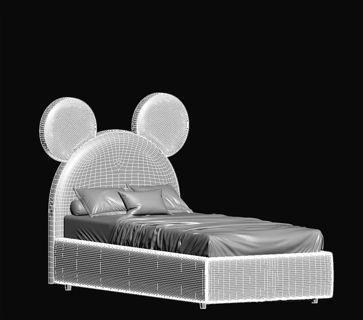 Kids Bed 3D model_1