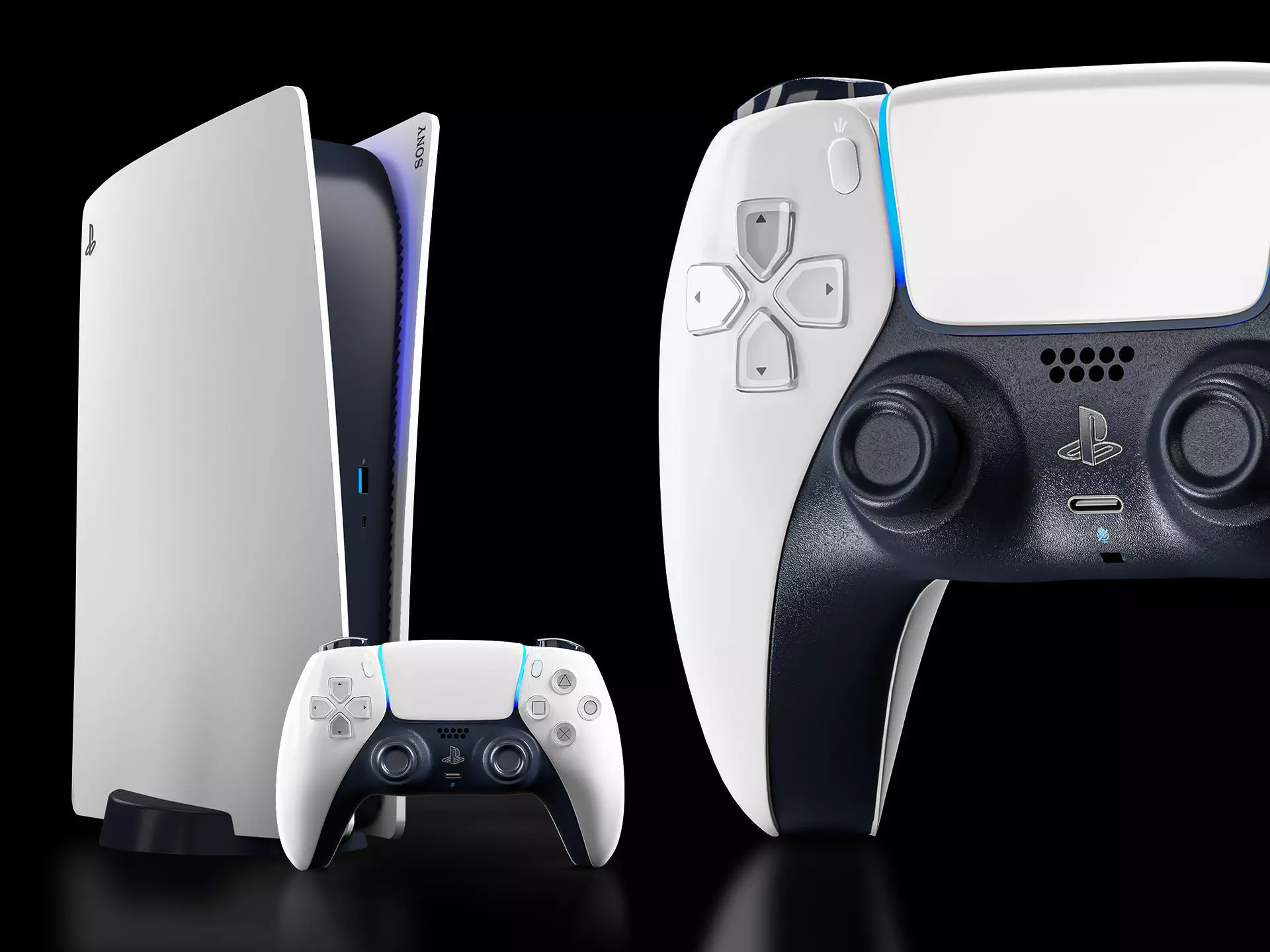 Sony Play Station 5 Digital Edition Console Set 3D model