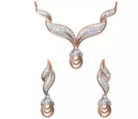 Women Earring Necklace Set STL JCD Details