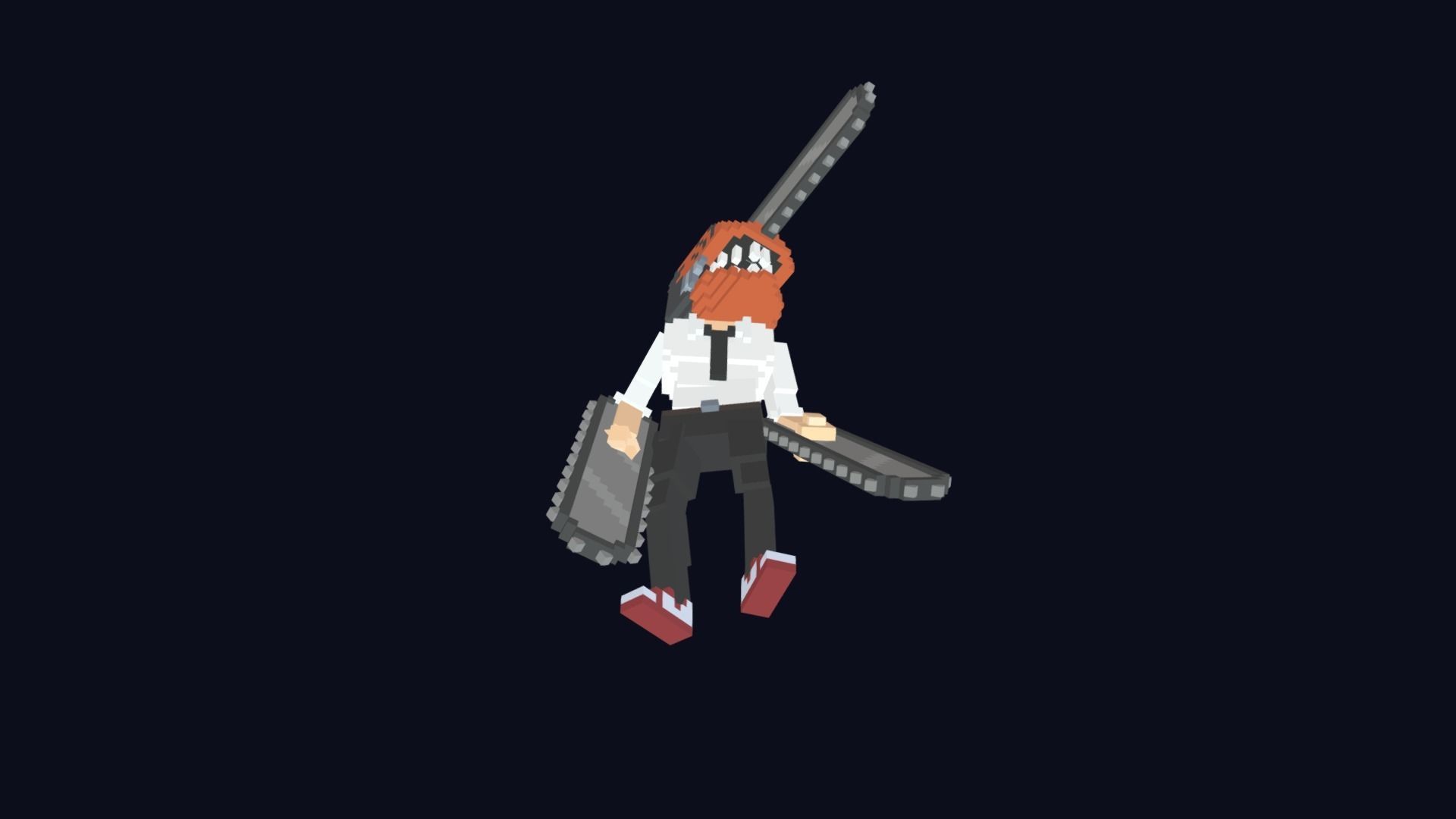 Chainsaw Man - Voxel Low Poly 3D Character Low-poly 3D model_9