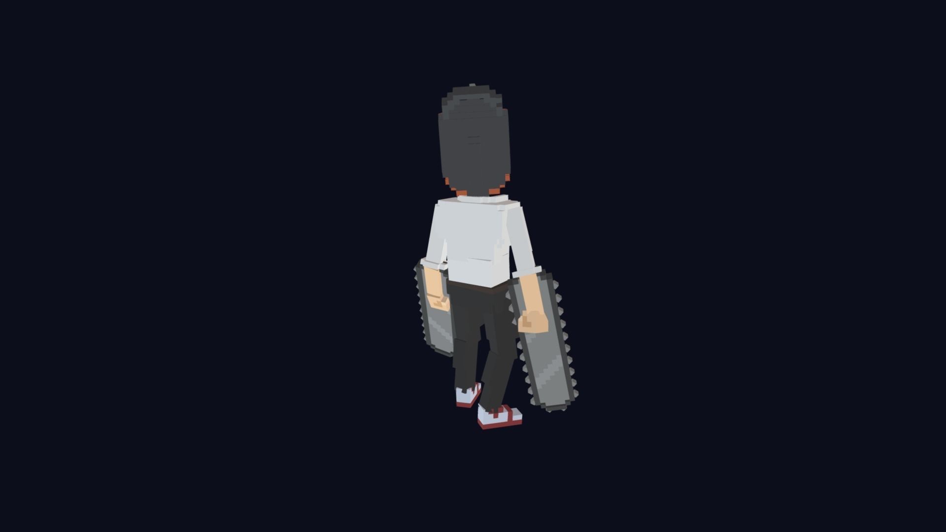 Chainsaw Man - Voxel Low Poly 3D Character Low-poly 3D model_6