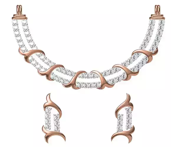 Women Earring Necklace Set STL JCD Details