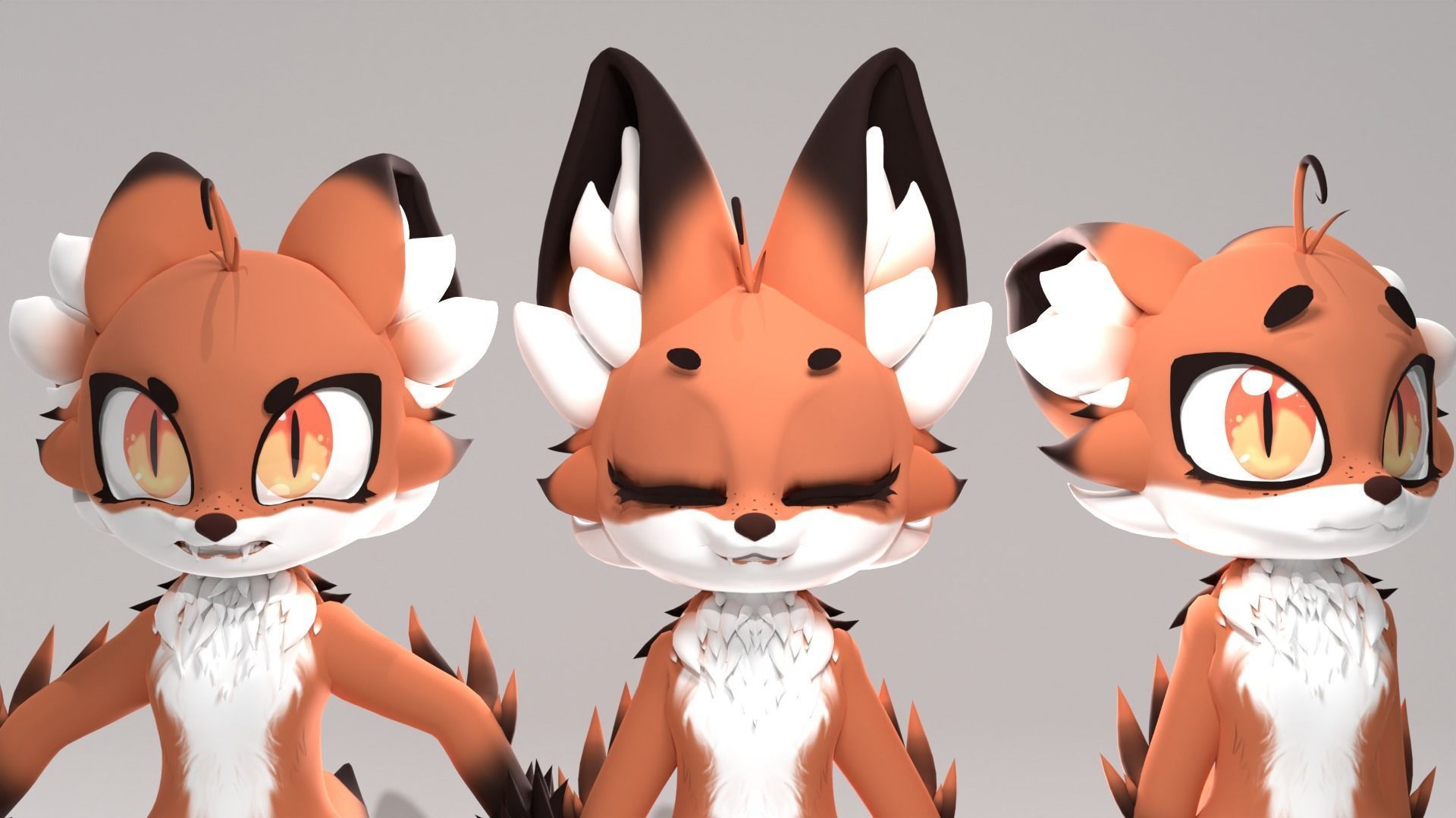 Meadow the Fox VRCHAT READY 3D FBX Model Low-poly 3D model_1