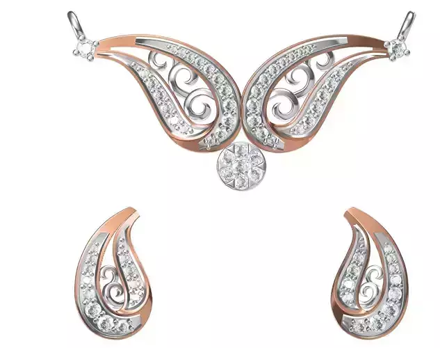 Women Earring Necklace Set STL JCD Details