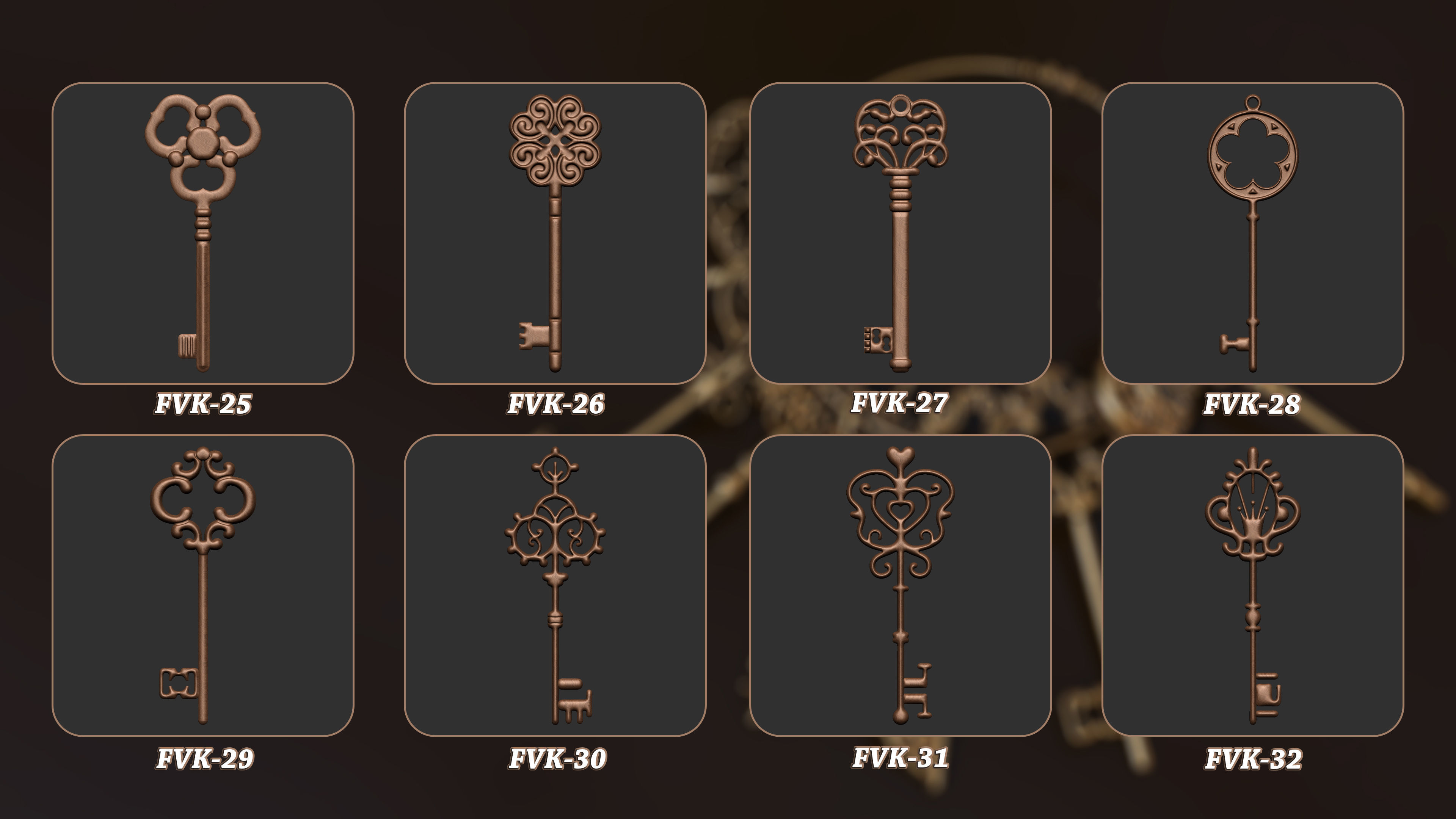 45 Vintage Key 3D Model Vol 2 3D model_4