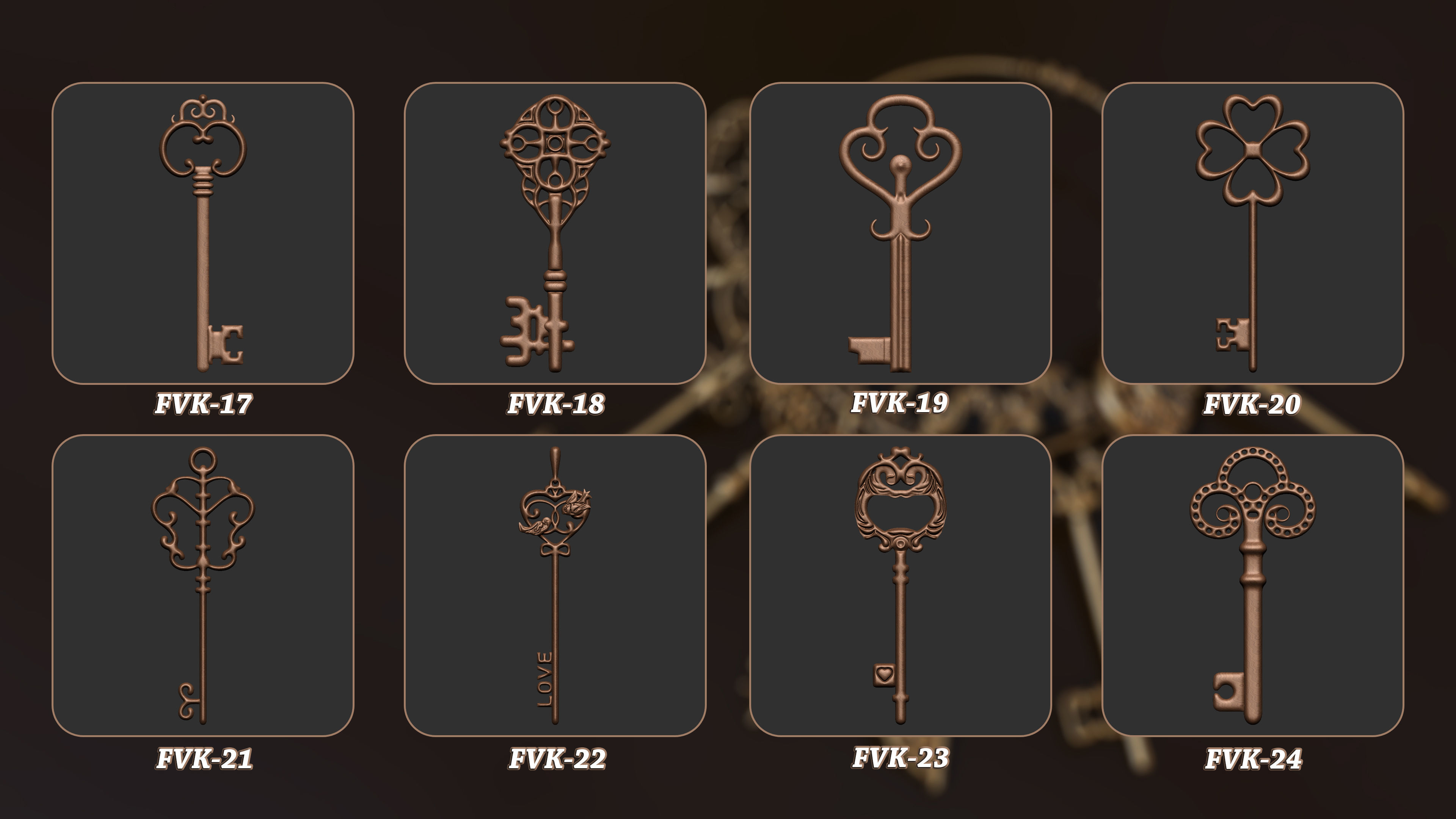 45 Vintage Key 3D Model Vol 2 3D model_3