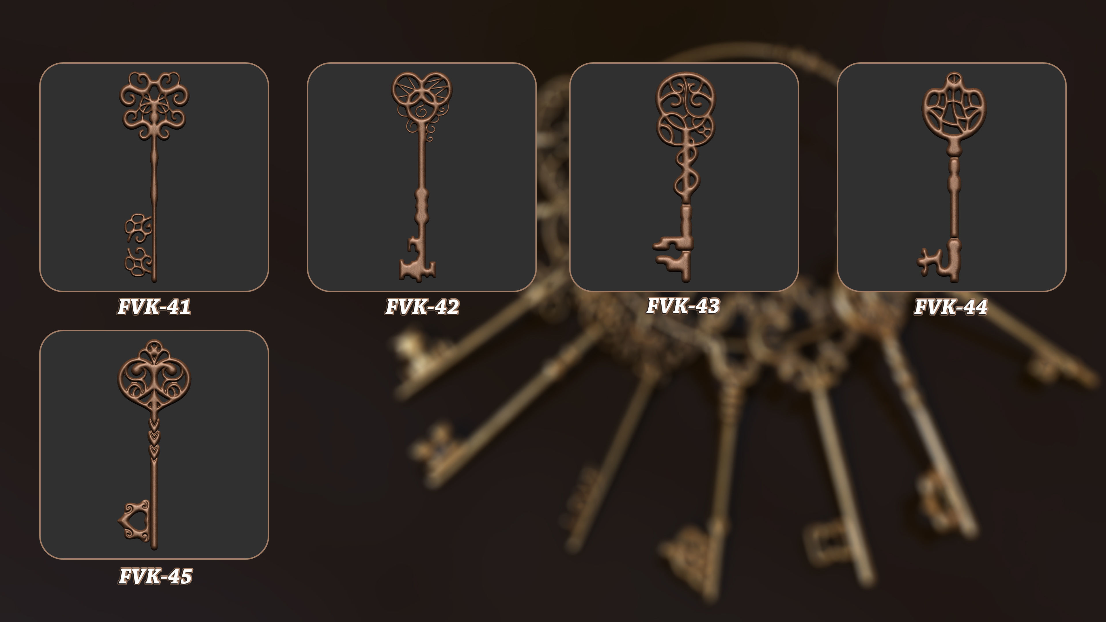45 Vintage Key 3D Model Vol 2 3D model_6