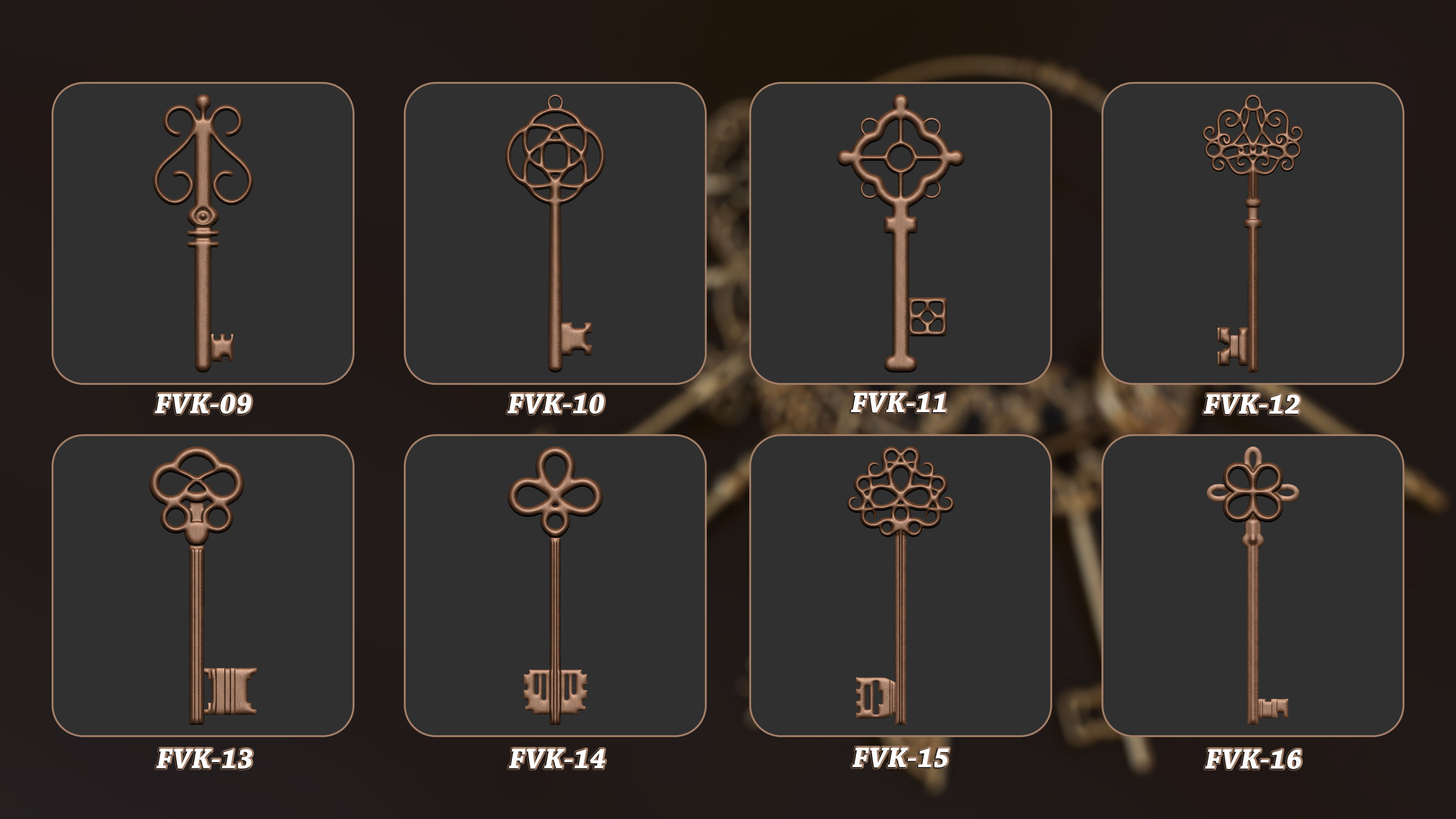 45 Vintage Key 3D Model Vol 2 3D model_2