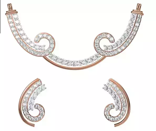 Women Earring Necklace Set STL JCD Details