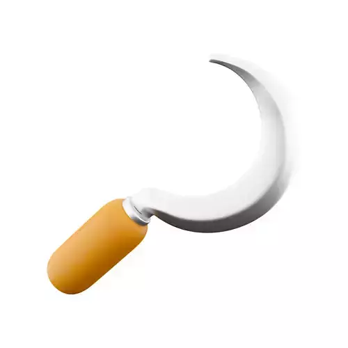 3d scythe cartoon icon