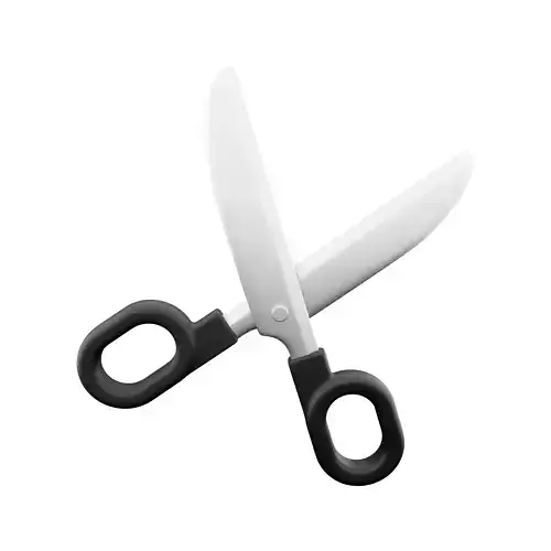 3d  open scissor cartoon icon