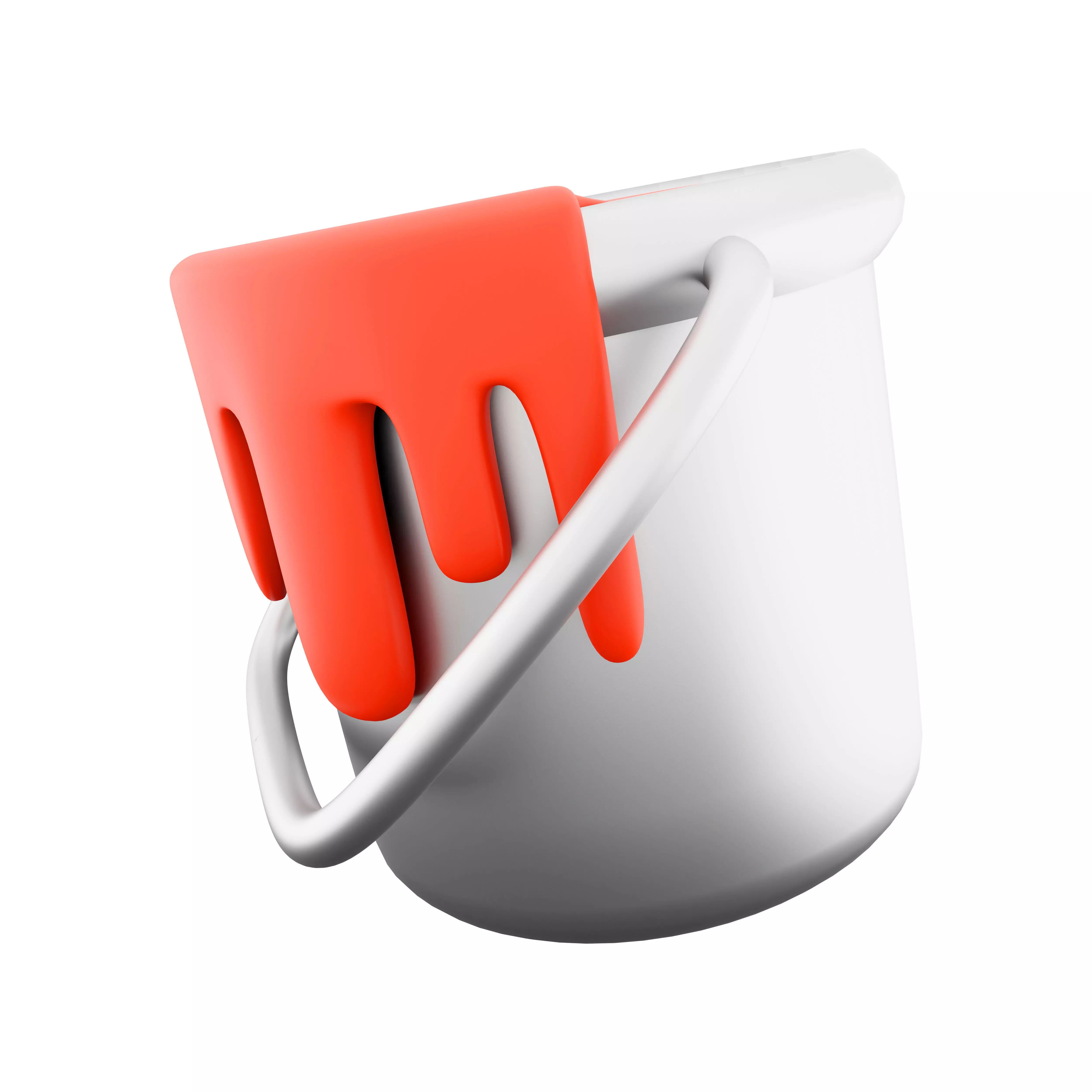 3d  open bucket with a paint color 3D model_0