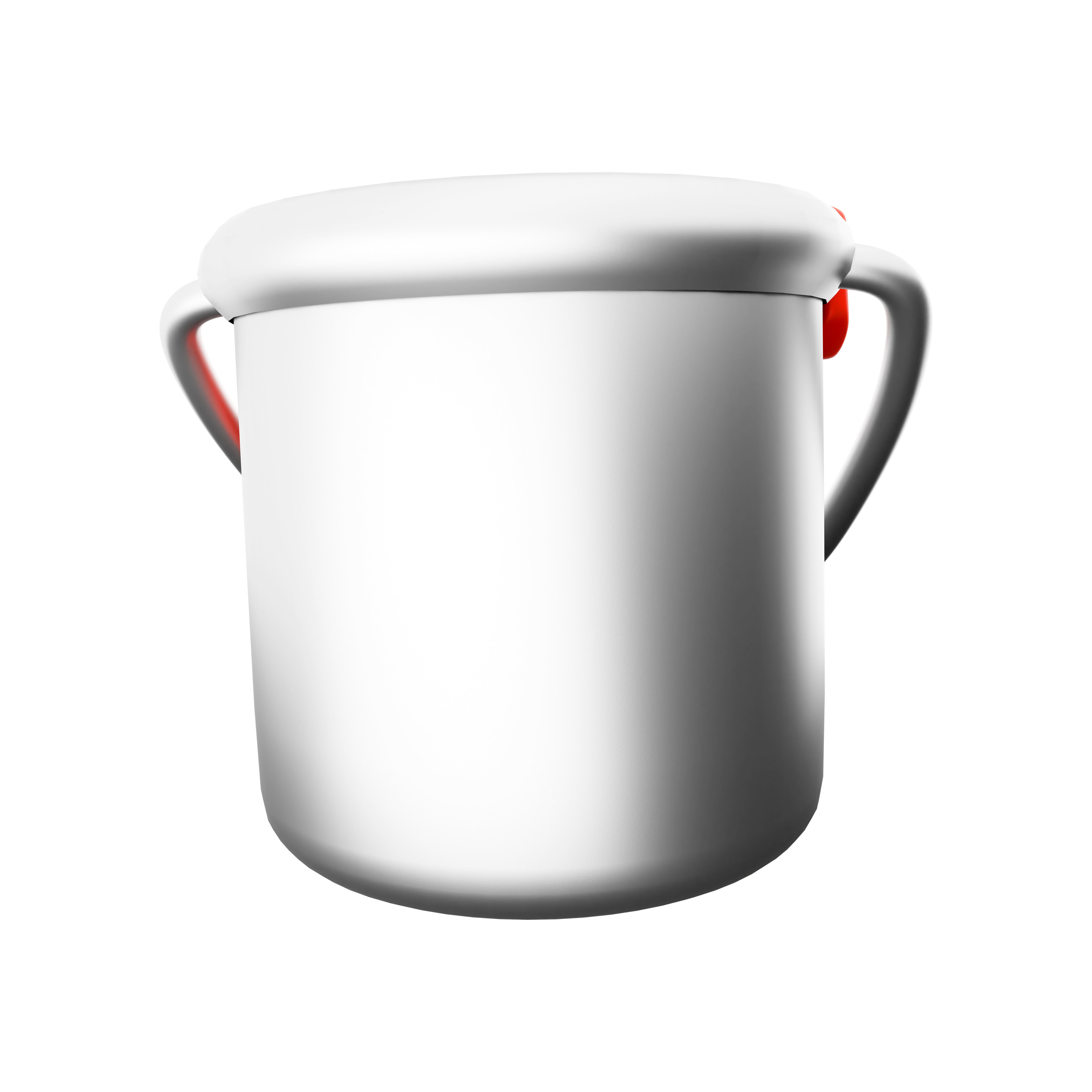 3d  open bucket with a paint color 3D model_3