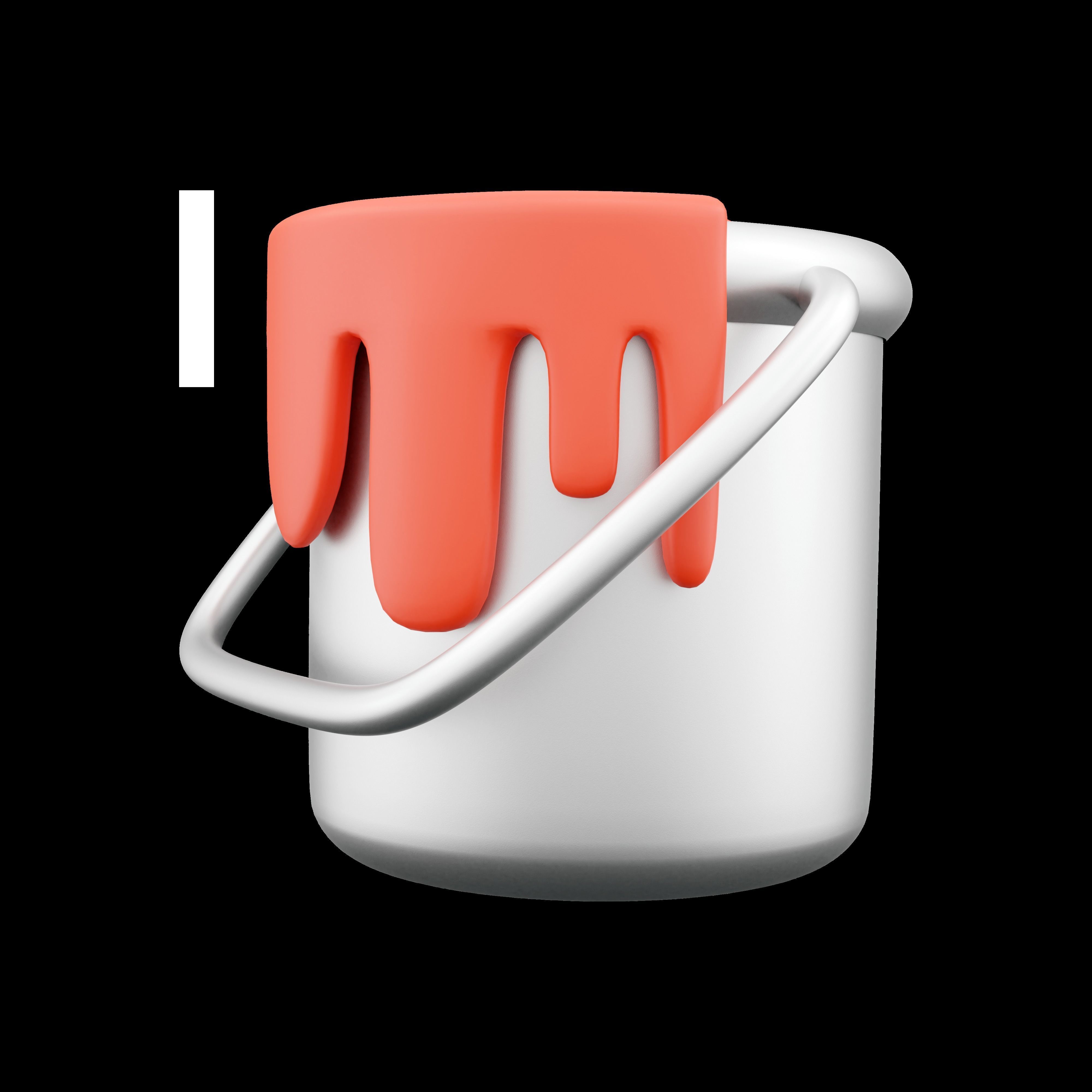 3d  open bucket with a paint color 3D model_5