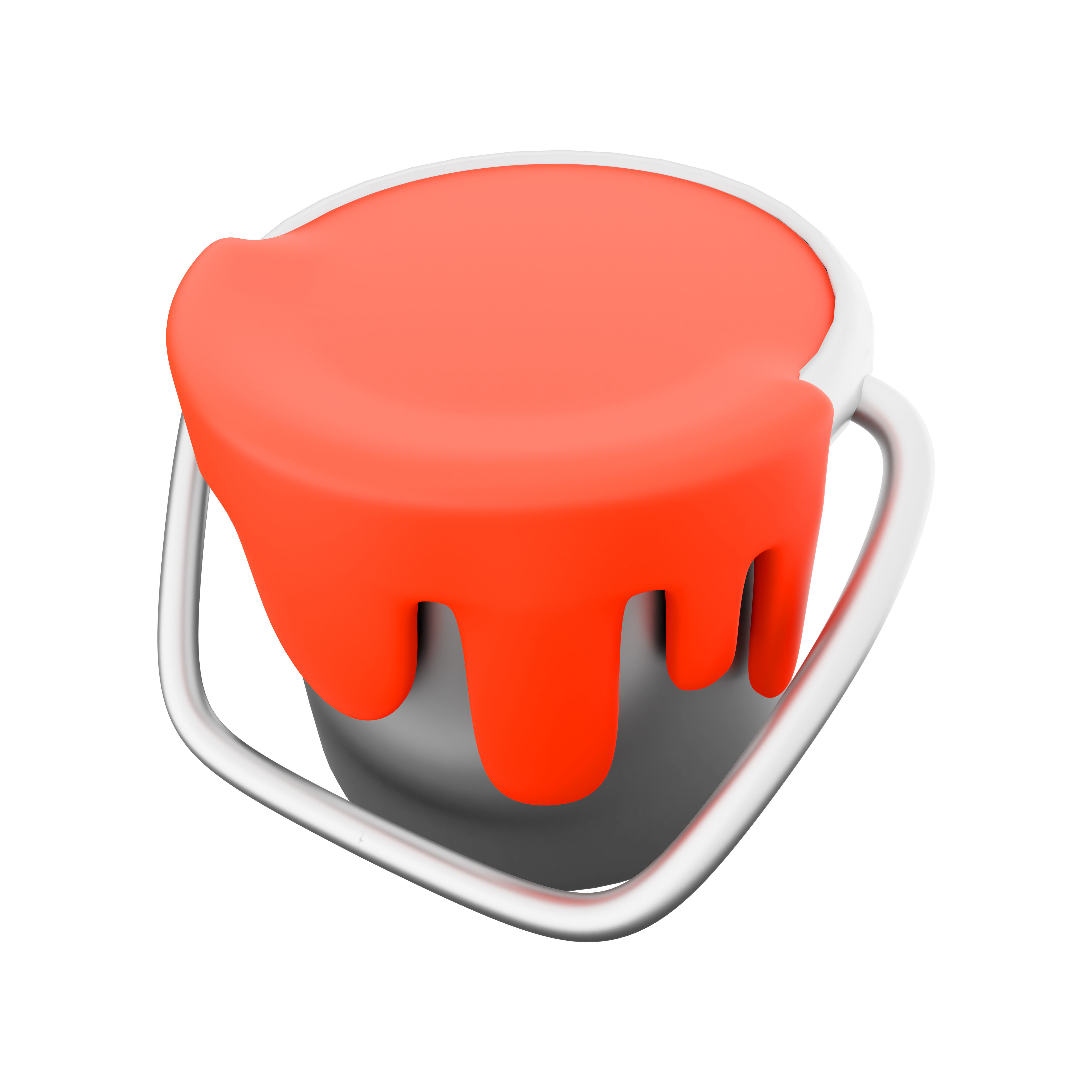 3d  open bucket with a paint color 3D model_2