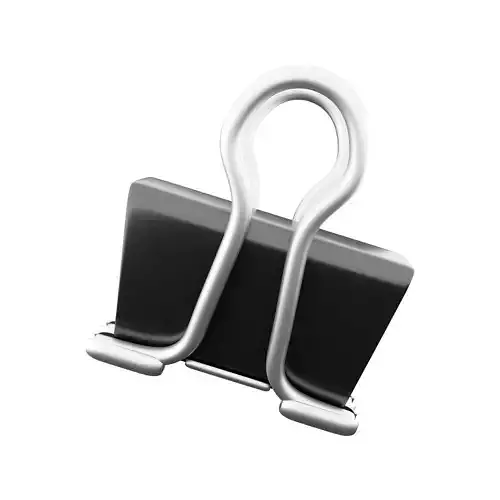 3d  binder clip  cartoon icon