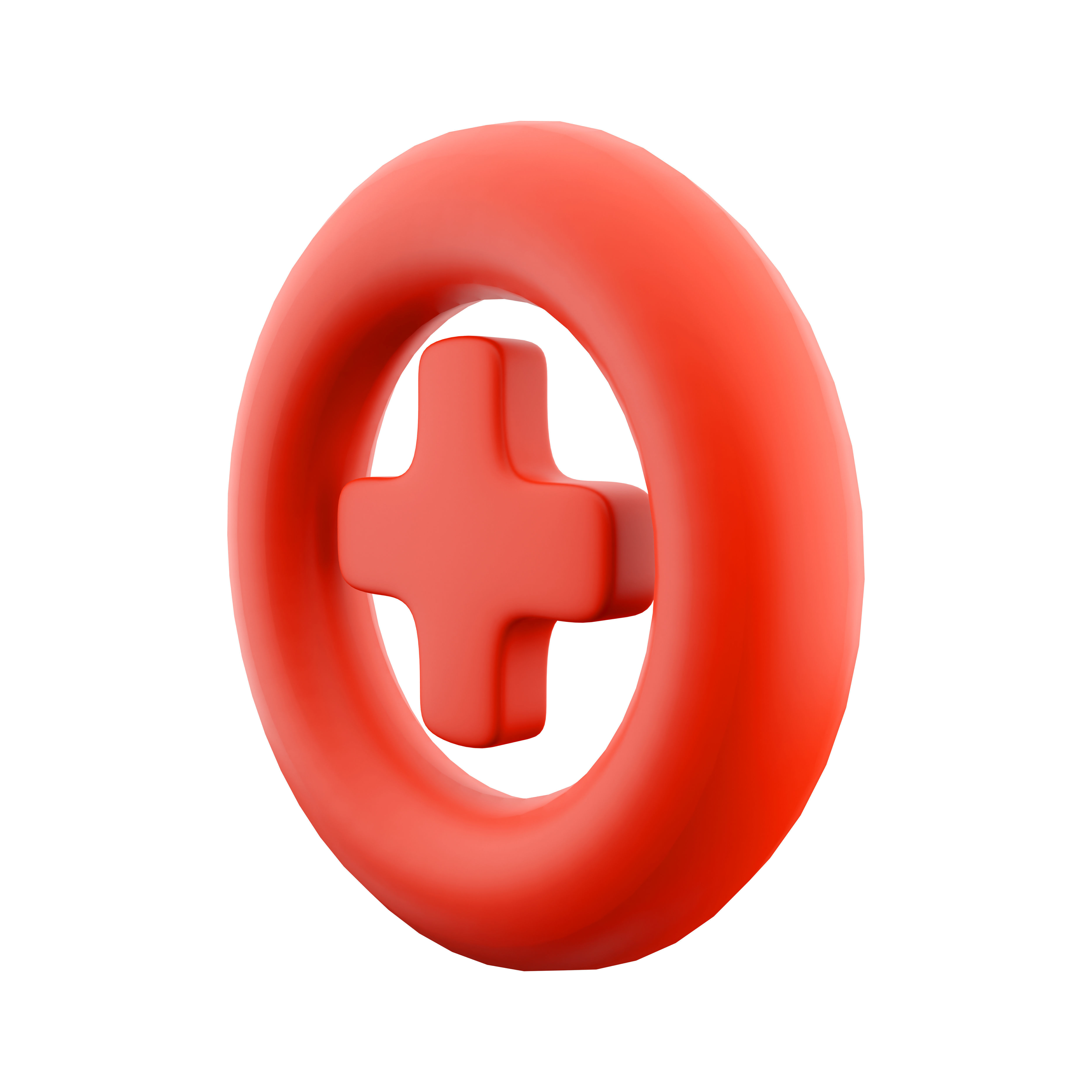 3d Add icon  plus medical cross round button 3D model_4