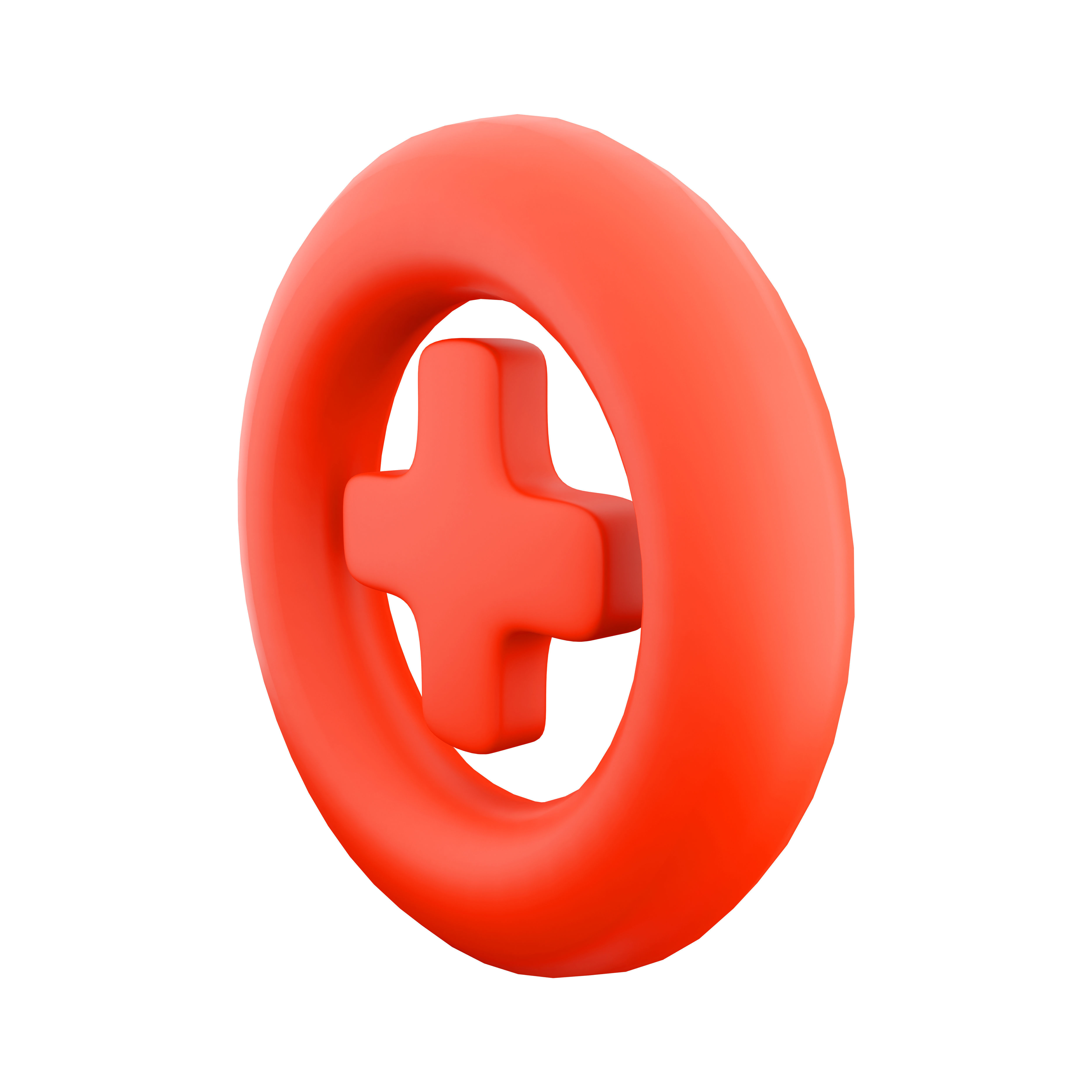 3d Add icon  plus medical cross round button 3D model_3