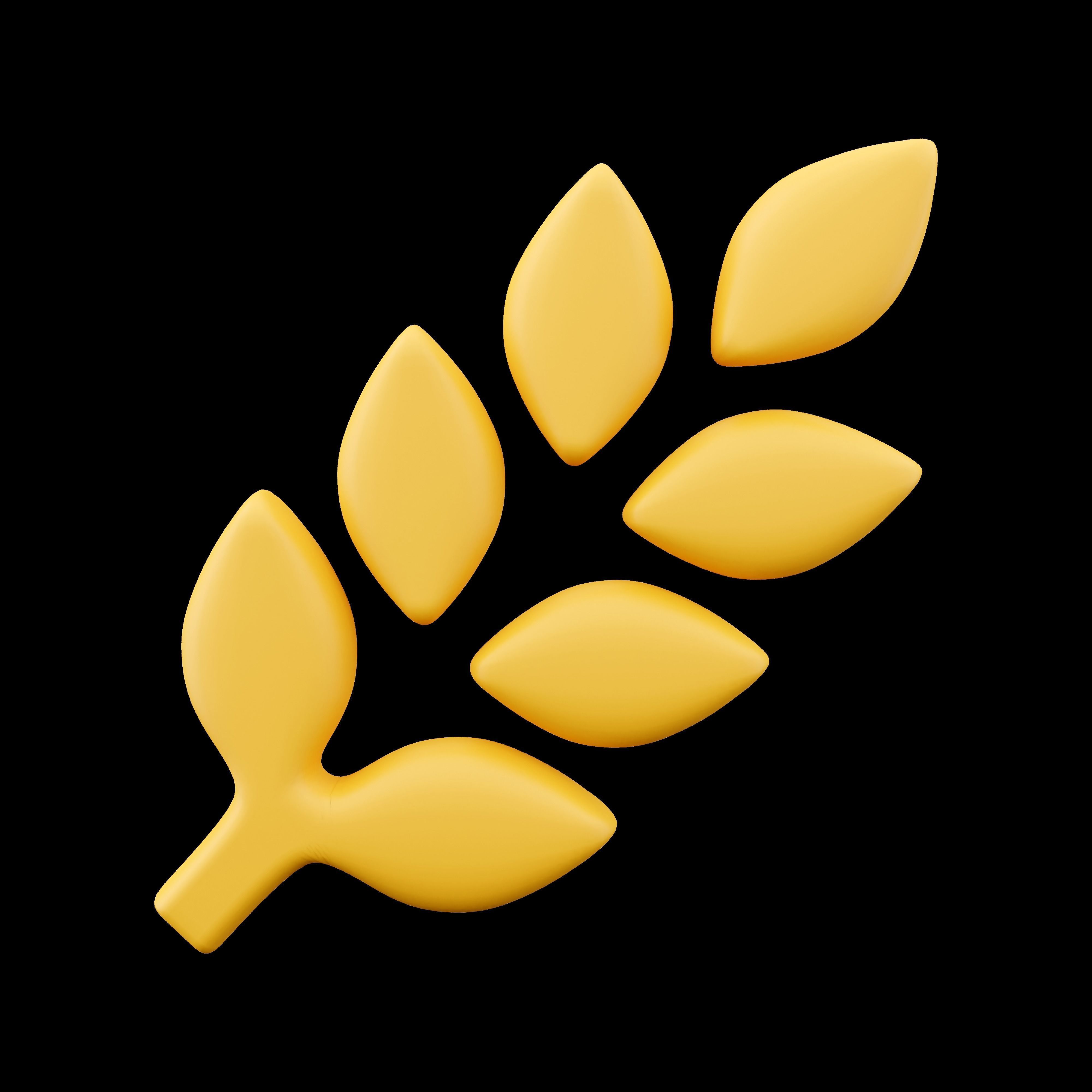 Wheat 3d cartoon  icon 3D model_1