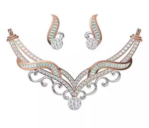 Women Earring Necklace Set STL JCD Details