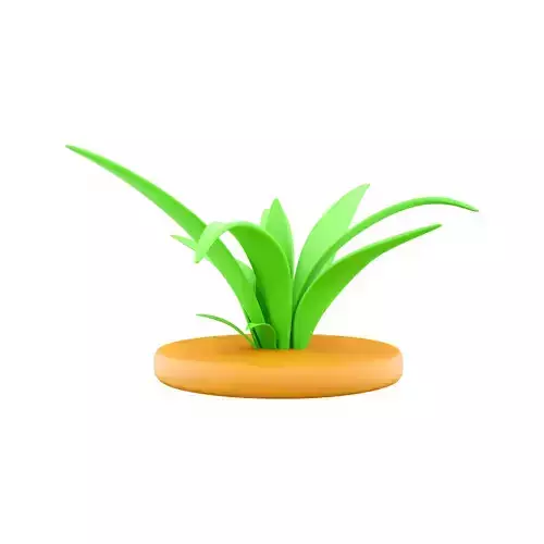 3d green grass cartoon icon 3D model