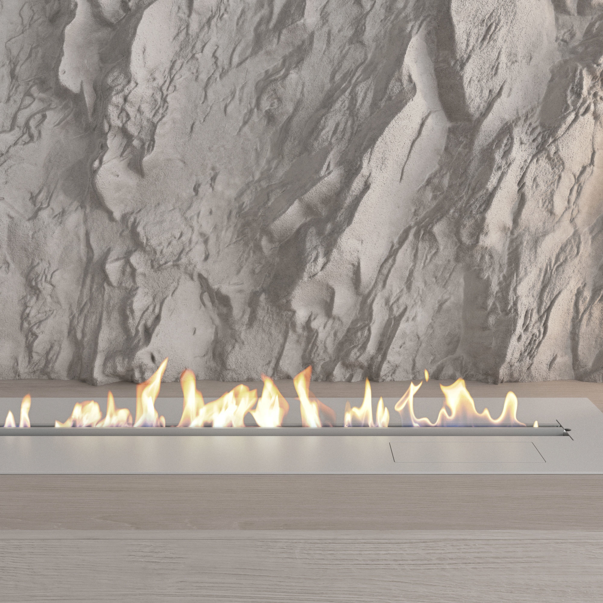 TV wall set 49 3D model_3