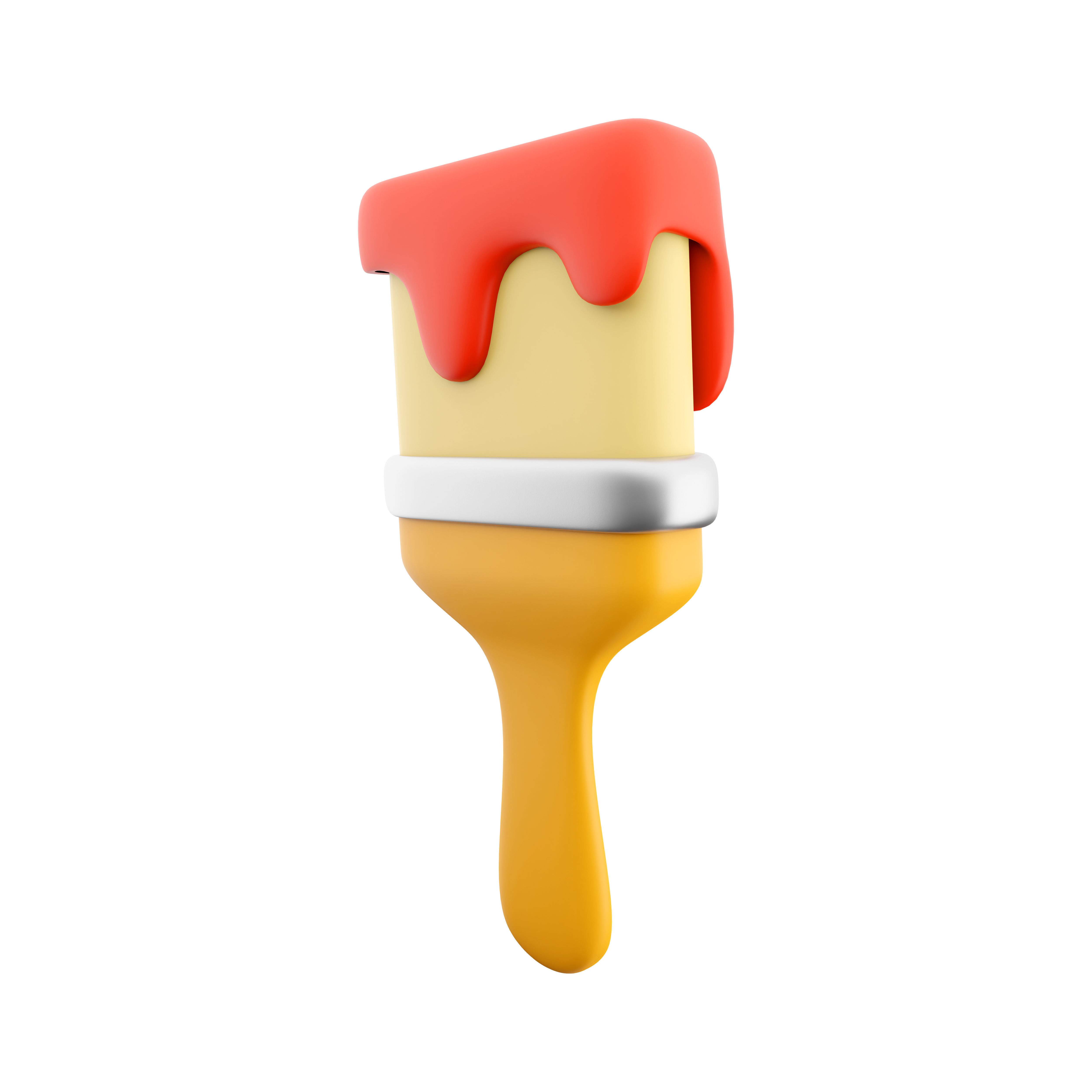 3d  paint brush icon with color 3D model_5