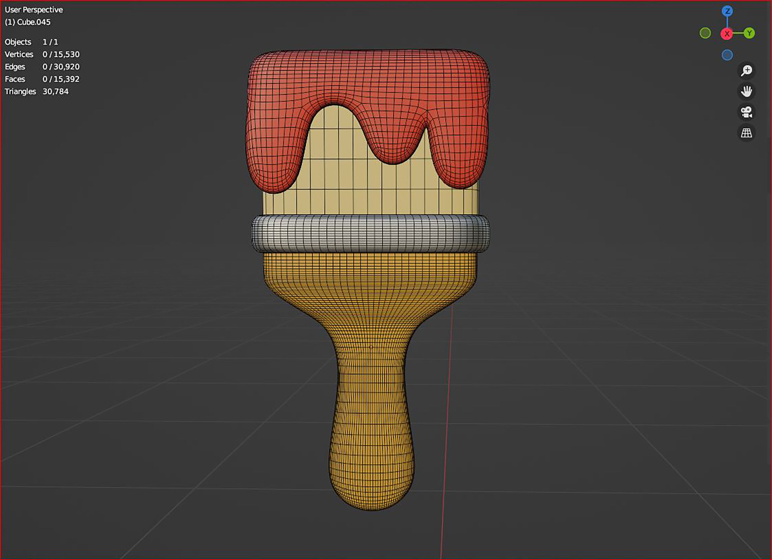 3d  paint brush icon with color 3D model_6