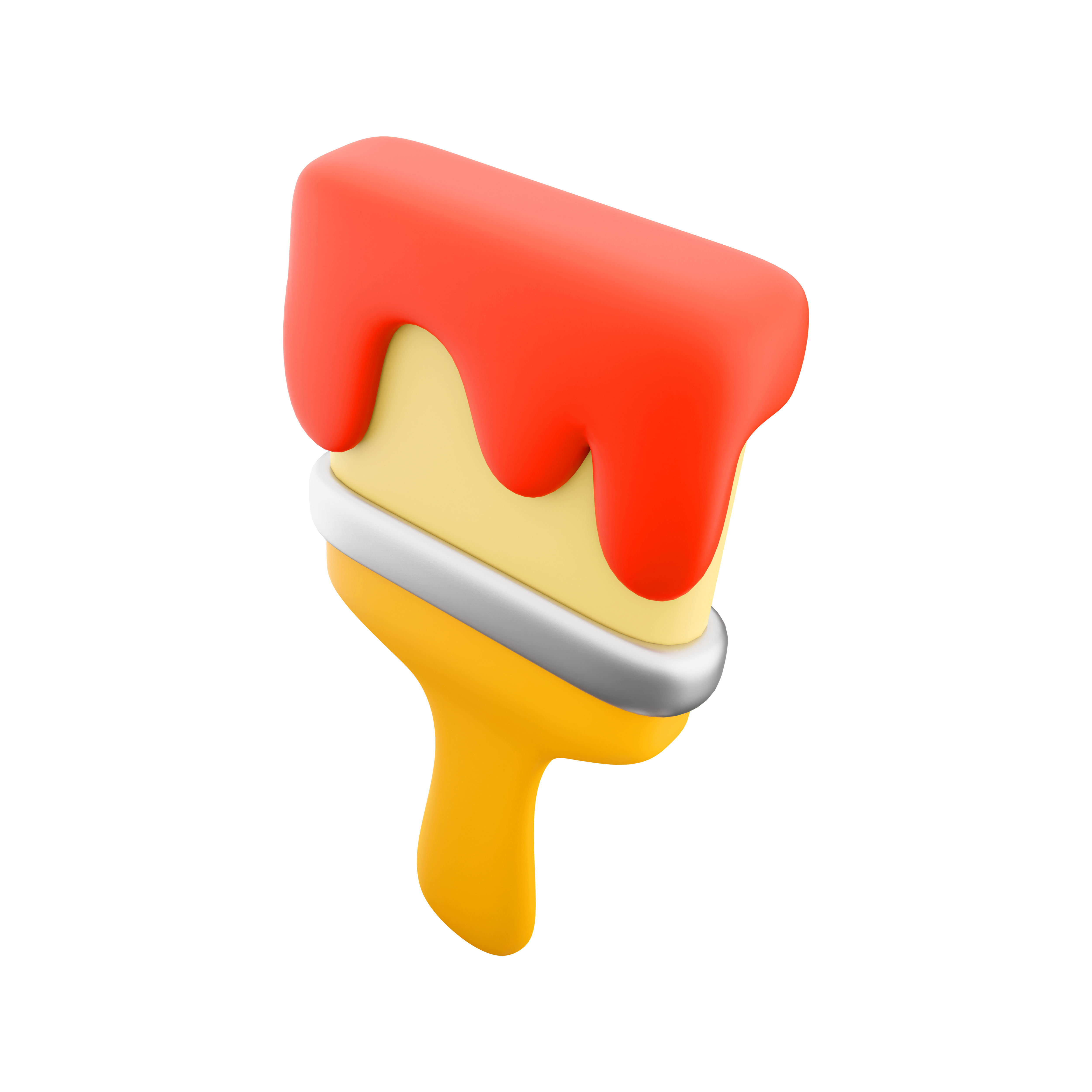 3d  paint brush icon with color 3D model_4