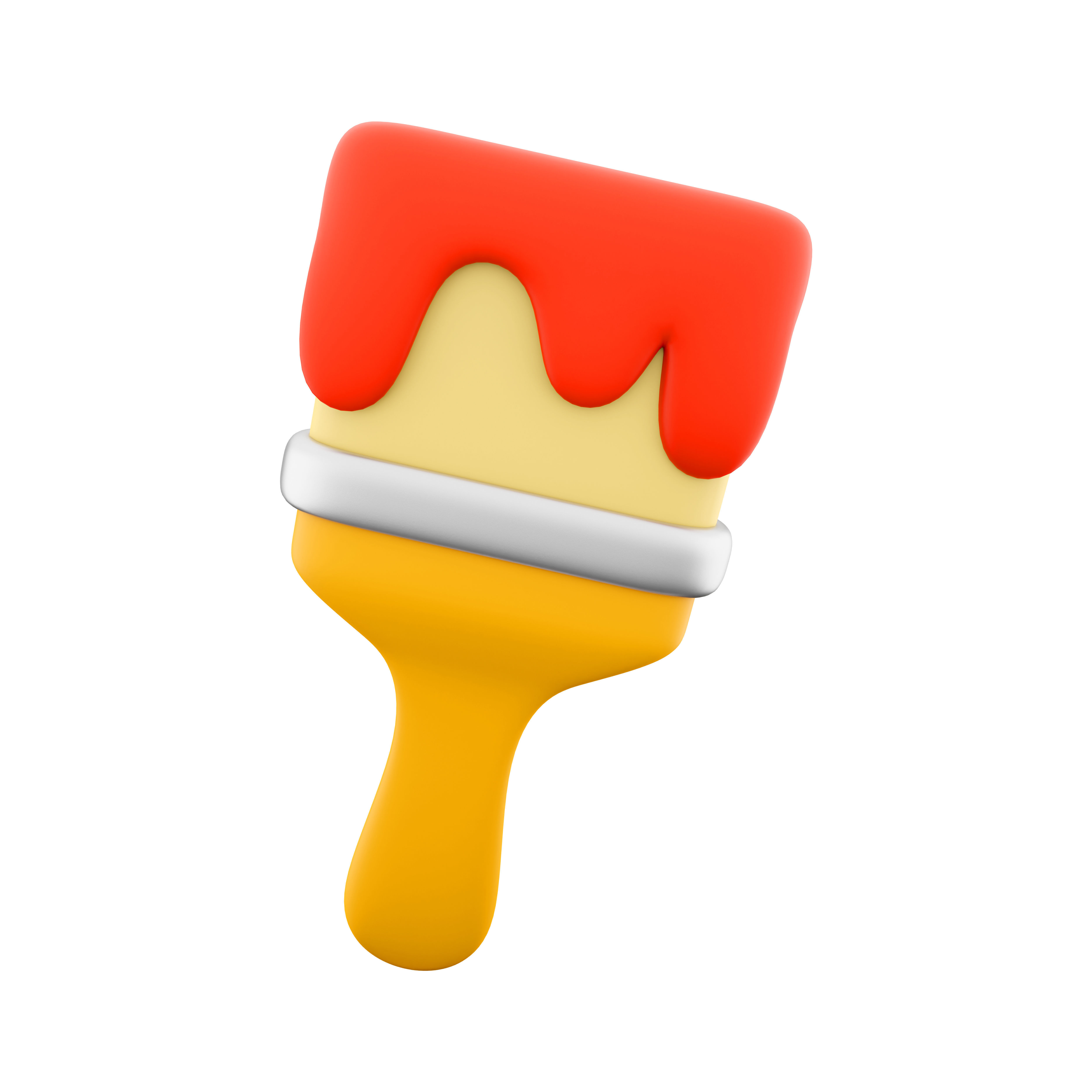 3d  paint brush icon with color 3D model_3