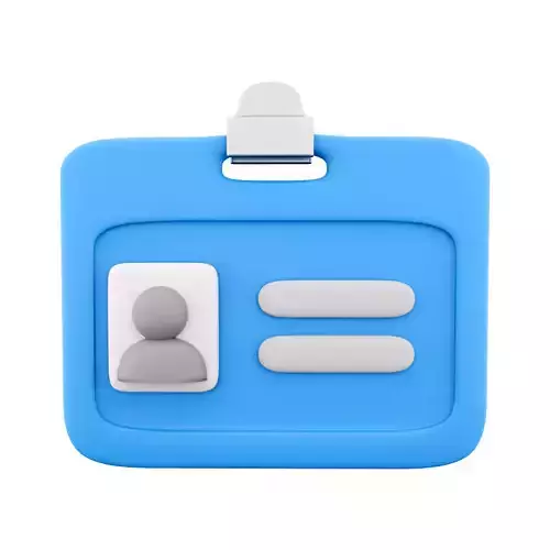 3d  ID card  cartoon icon 3D model