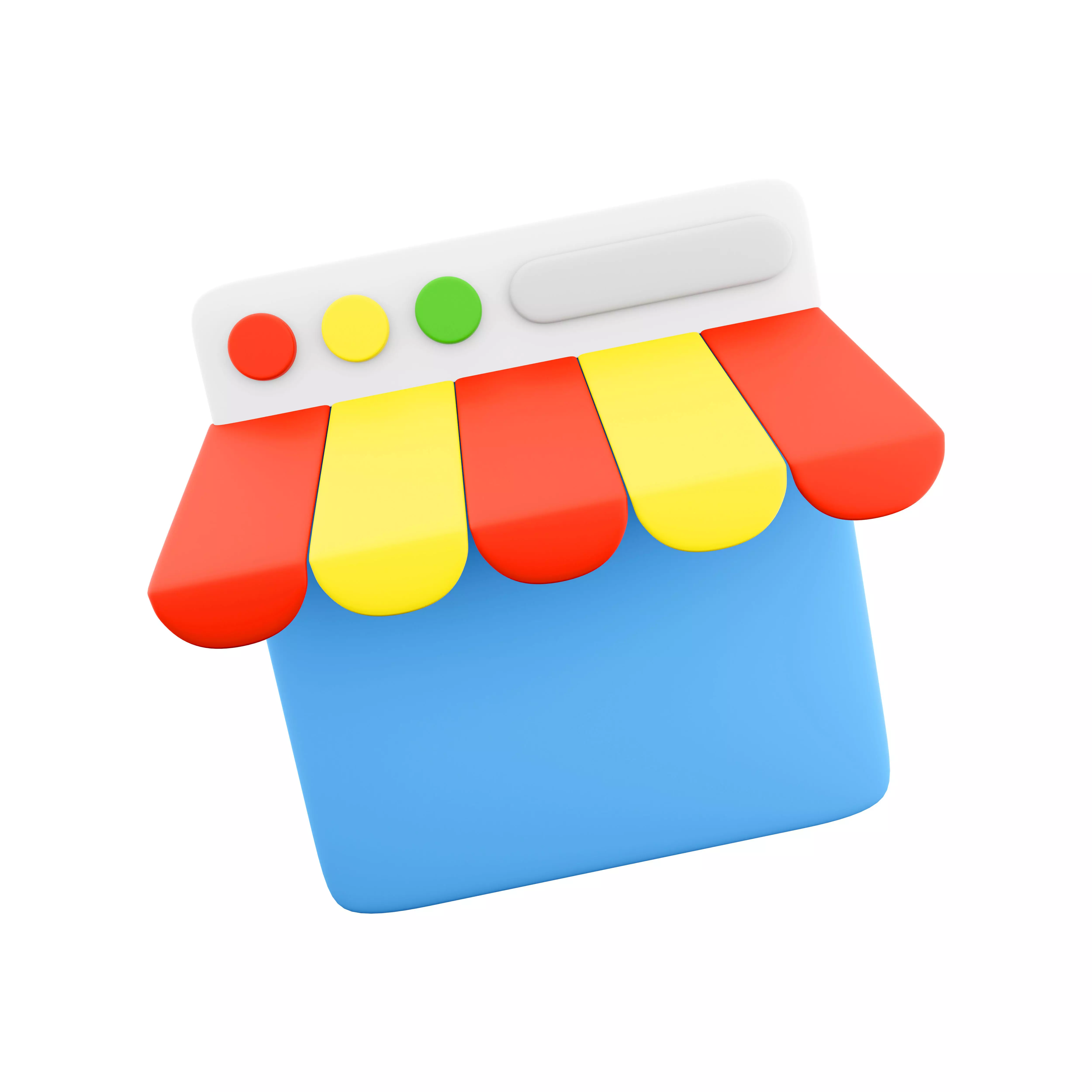 3d Online shopping cartoon icon 3D model_0