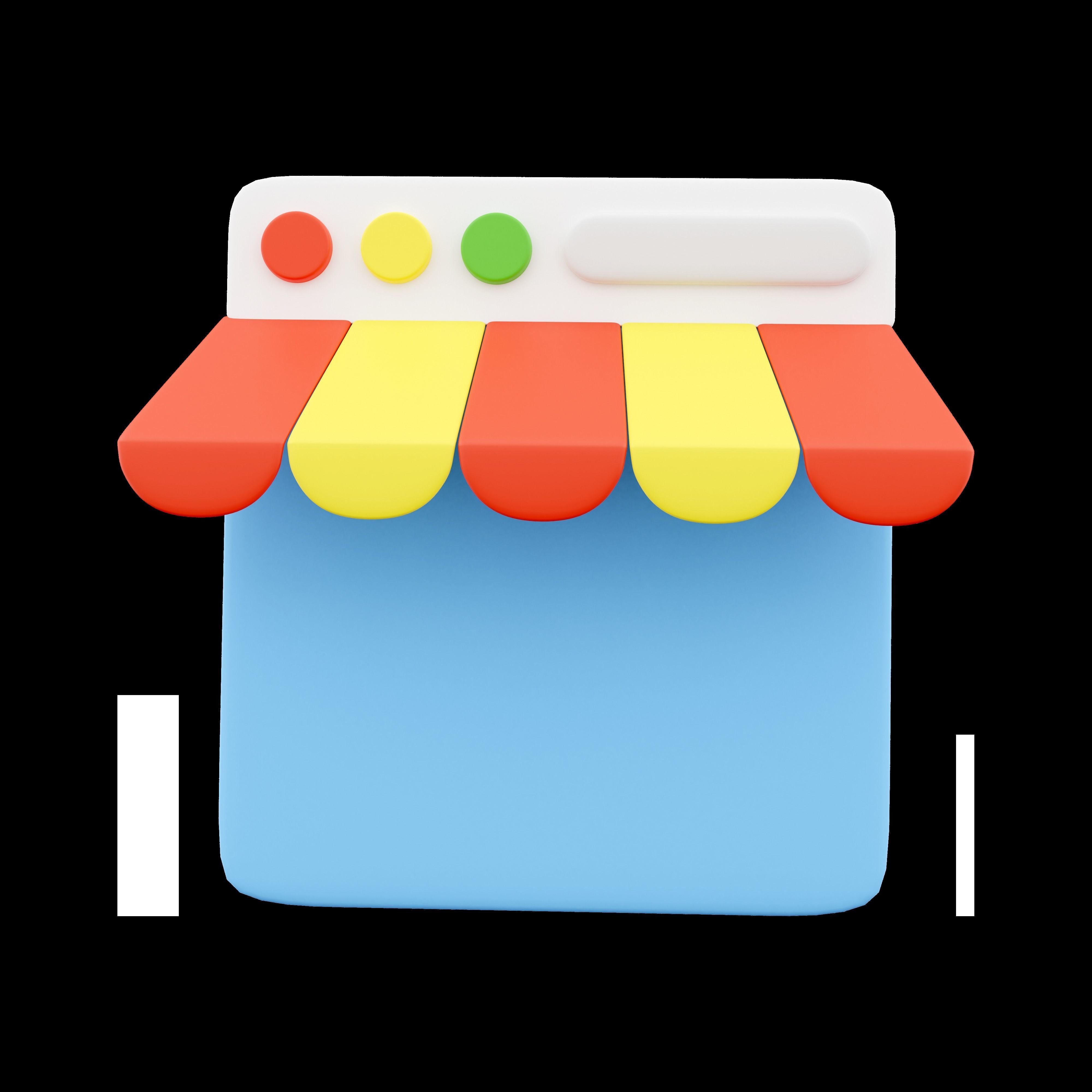 3d Online shopping cartoon icon 3D model_1