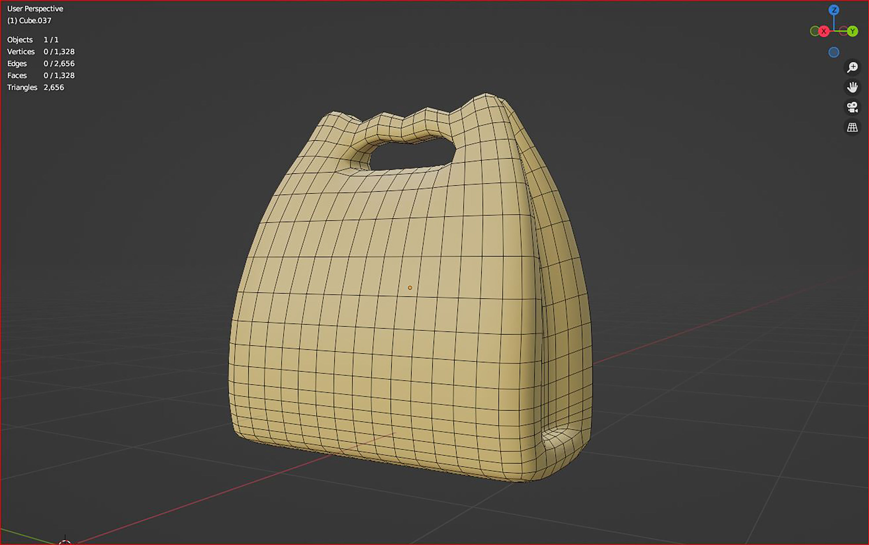 13d brown paper bag cartoon icon 3D model_6