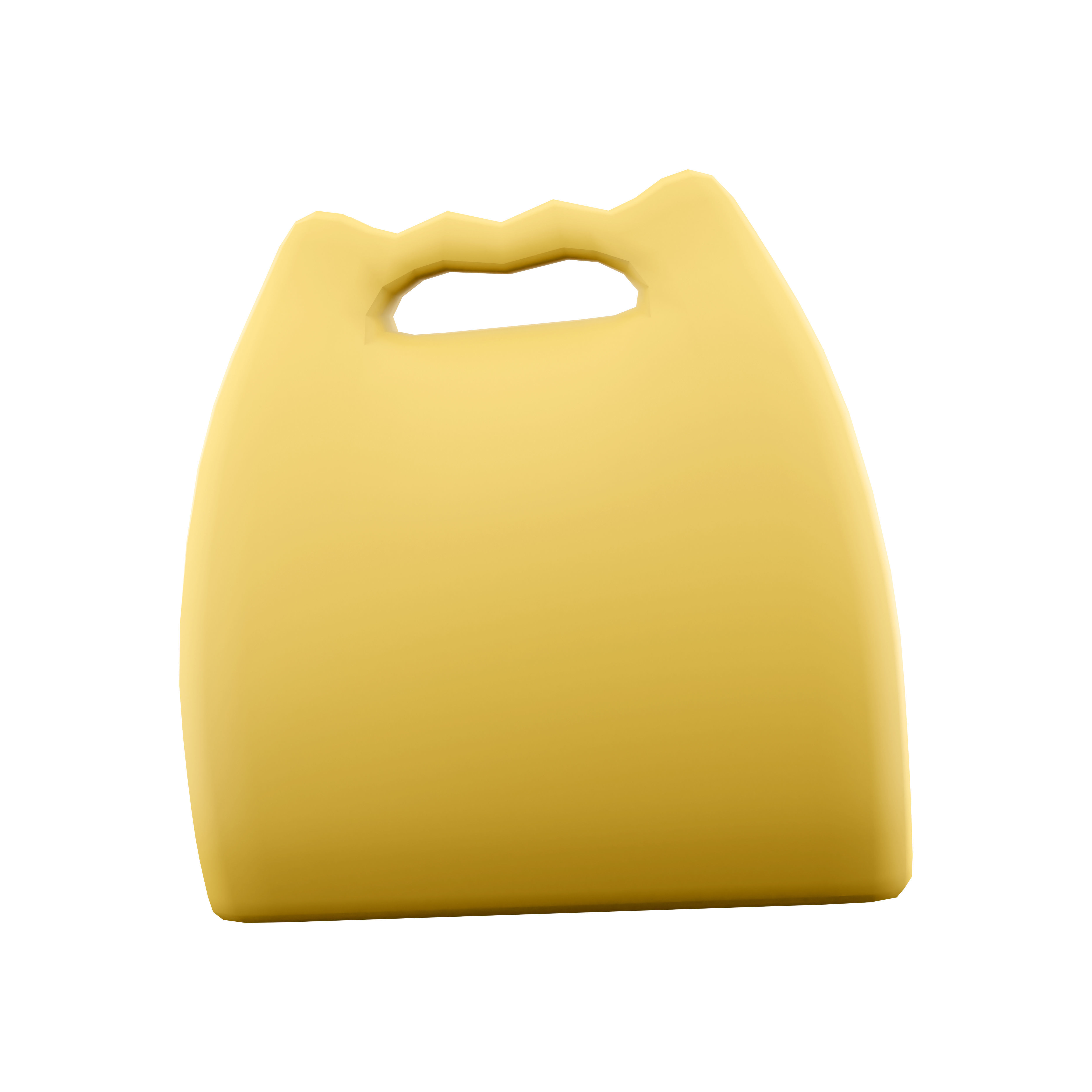 13d brown paper bag cartoon icon 3D model_3