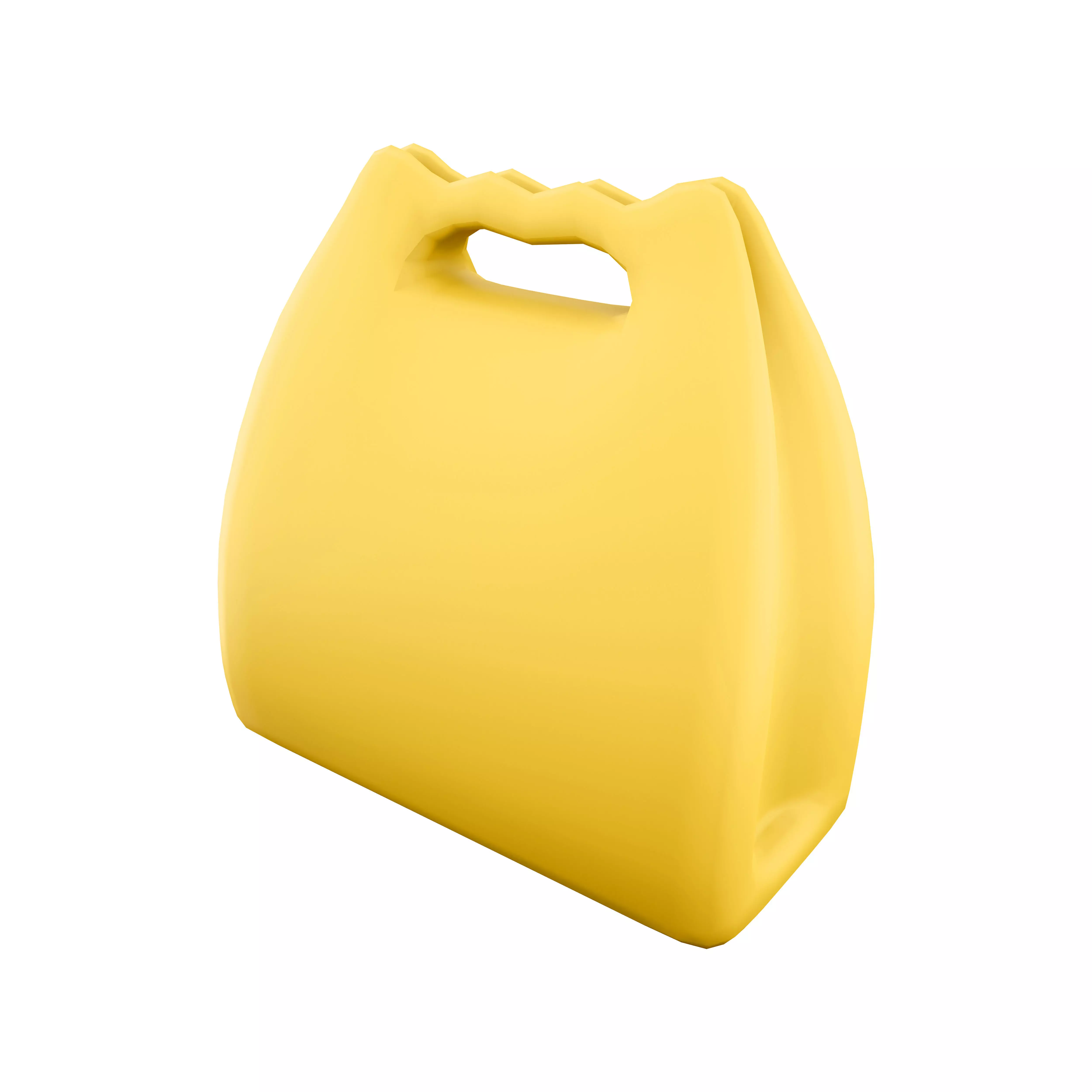 13d brown paper bag cartoon icon 3D model_0