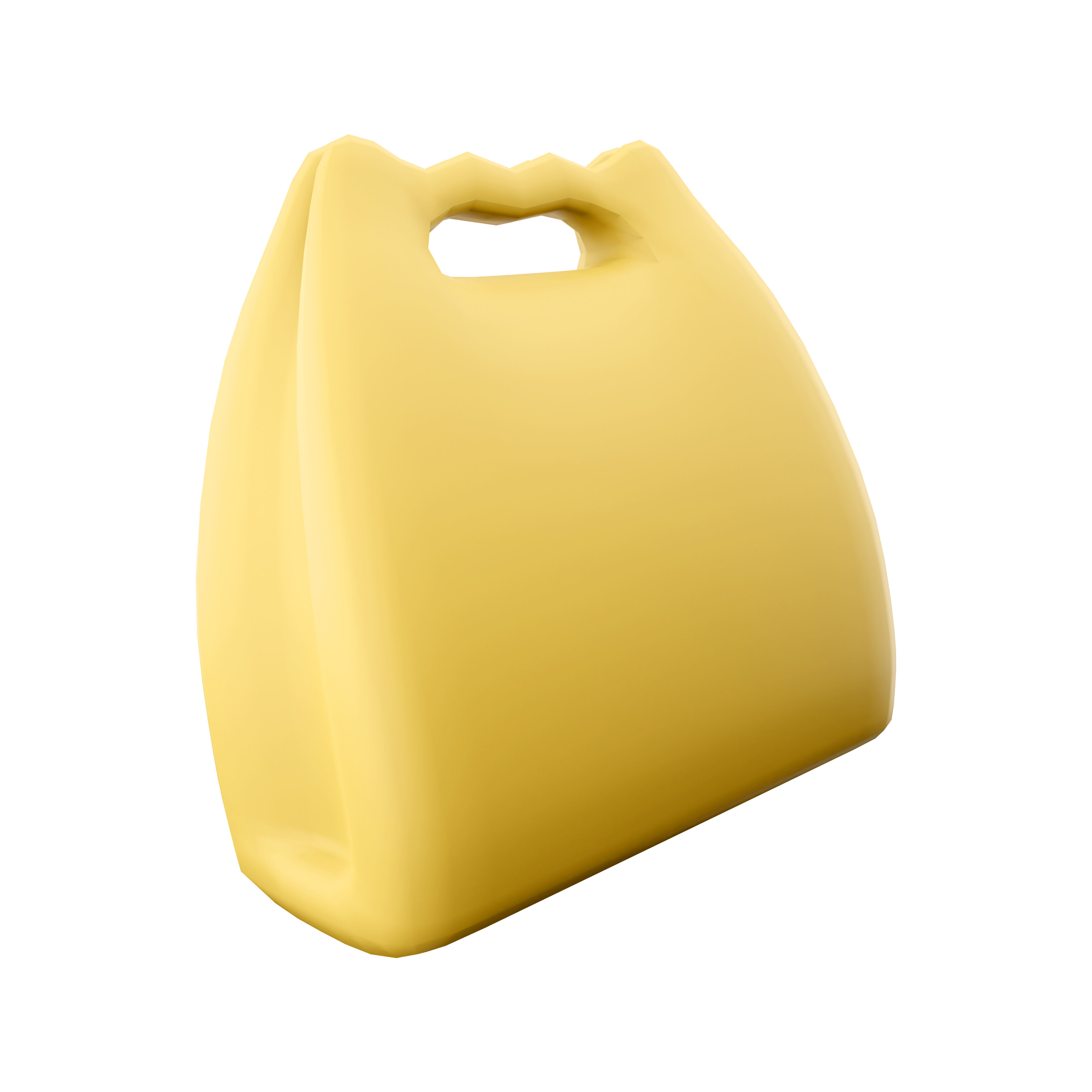 13d brown paper bag cartoon icon 3D model_5