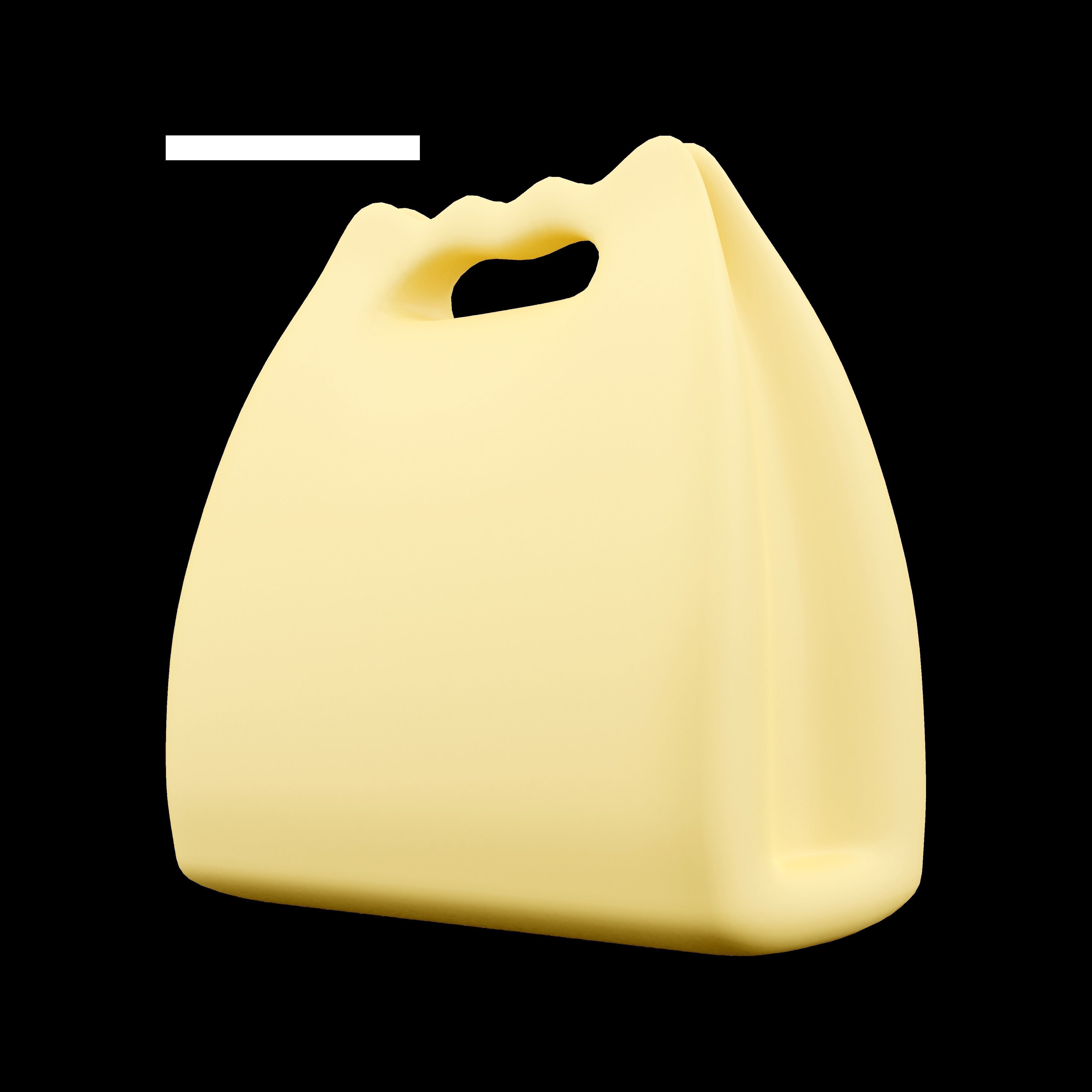 13d brown paper bag cartoon icon 3D model_1